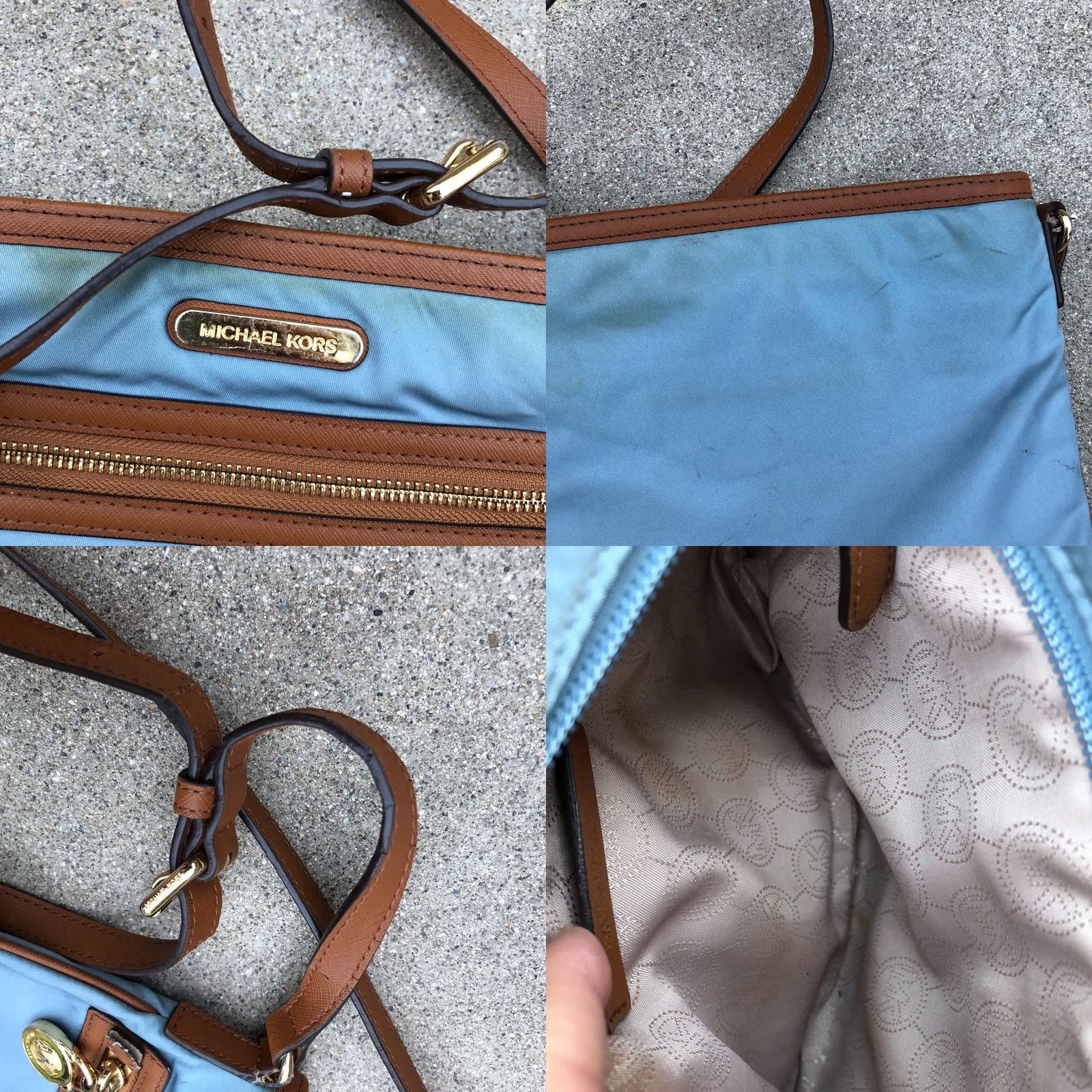Michael Kors VINTAGE Michael Kors Kempton Crossbody Bag Nylon Blue Purse Zipper Size ONE SIZE - 8 Thumbnail