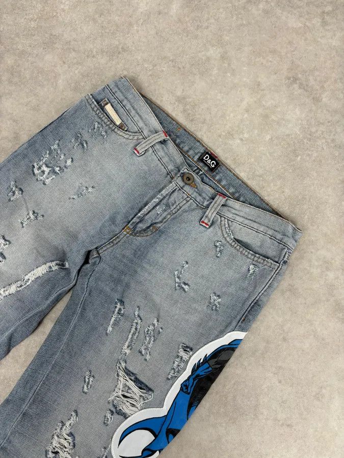 Dolce & Gabbana AW2005 Dolce & Gabbana Grey Denim Batman Graphic Distressed Jeans Size US 32 / EU 48 - 6 Thumbnail