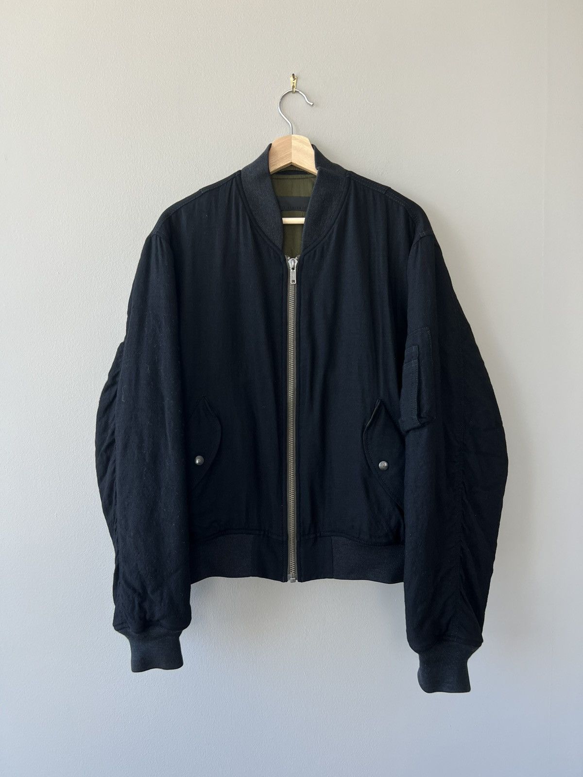 image of Haider Ackermann Aw16 Wool Bomber in Black, Men's (Size Small)