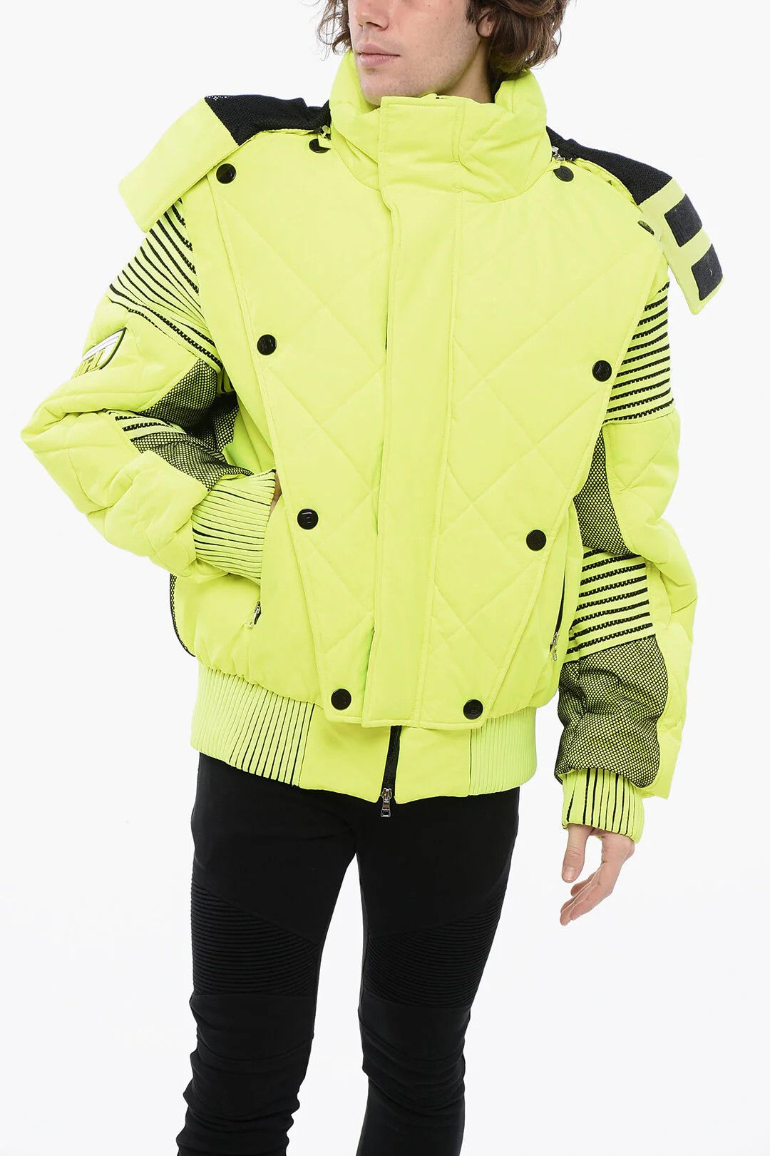 Balmain og1mm0326 Removable Hood Padded Jacket in Yellow Size US S / EU 44-46 / 1 - 1 Thumbnail