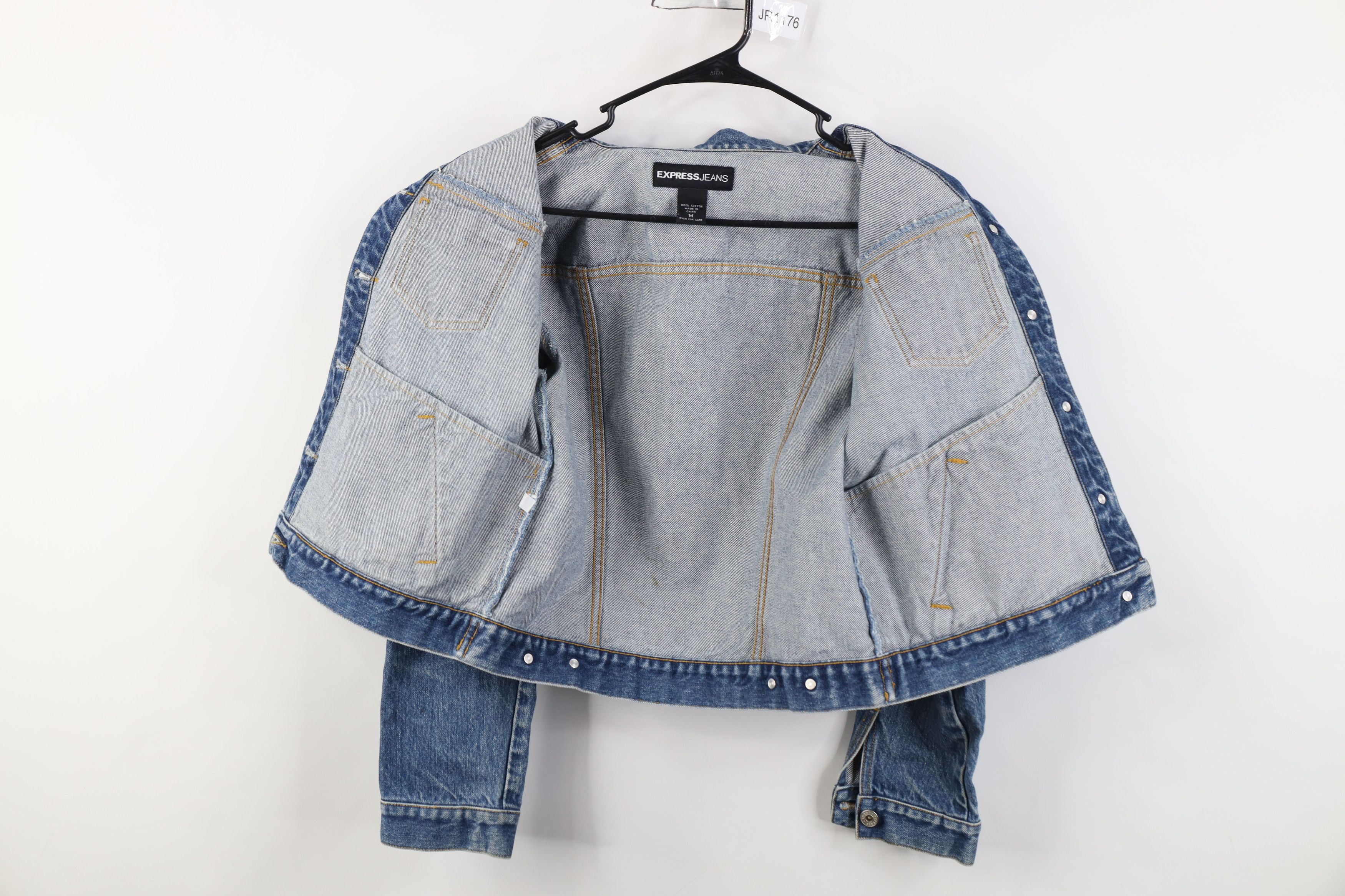 Express Vintage Y2K Express Babydoll Cropped Denim Trucker Jacket Size M / US 6-8 / IT 42-44 - 9 Thumbnail