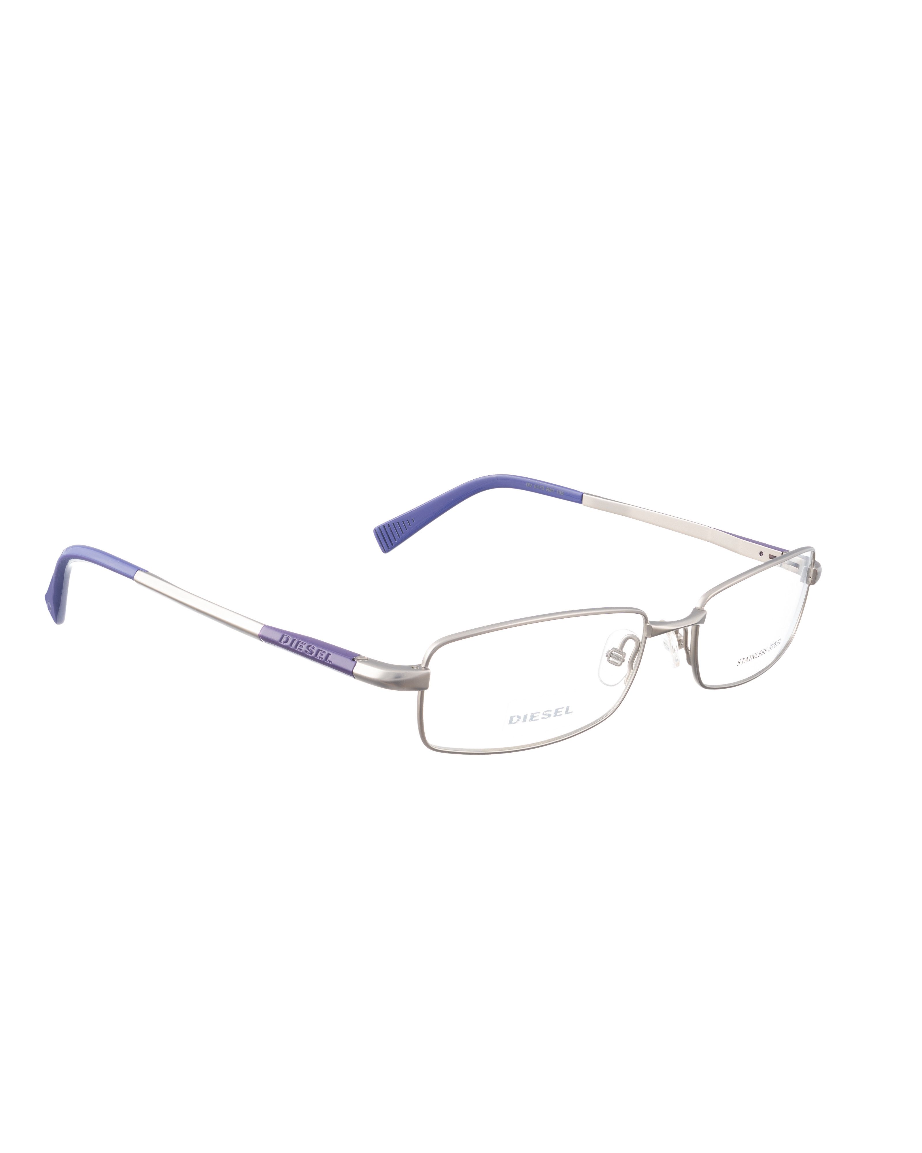 Diesel Diesel 00s Matte Metal Silver Glasses with Violet Temples Size ONE SIZE - 1 Thumbnail