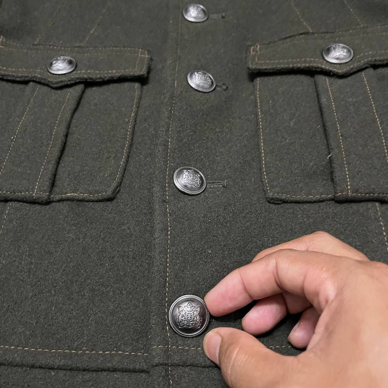 Morgan Homme Vintage Morgan Homme Wool Tactical Jacket Military Size US L / EU 52-54 / 3 - 5 Thumbnail