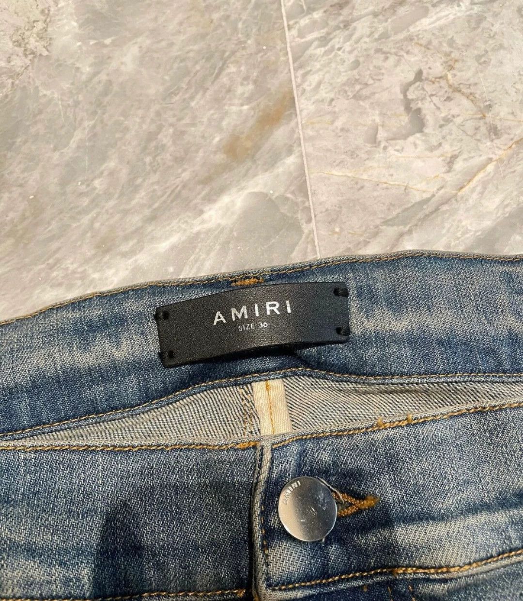 Amiri amiri velvet patchwork mx2 blue jeans Size US 29 - 2 Thumbnail