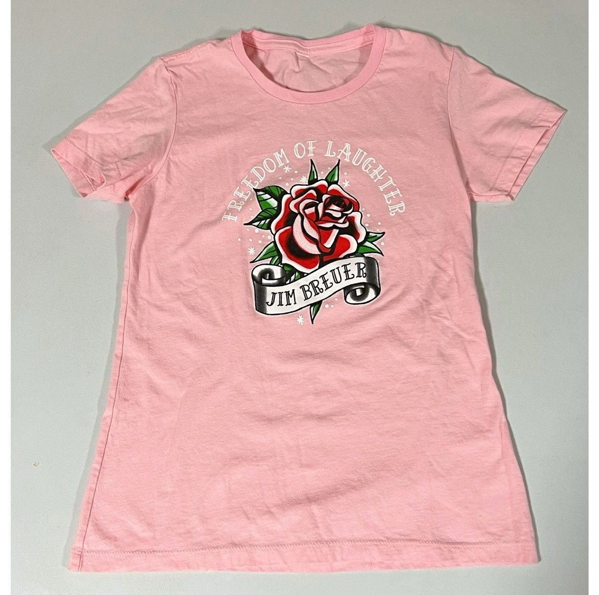 Next Level Apparel ‘Freedom of Laughter’ Rose Floral Y2K Baby Tee Top Size S 🌹✨ Size S / US 4 / IT 40 - 1 Thumbnail