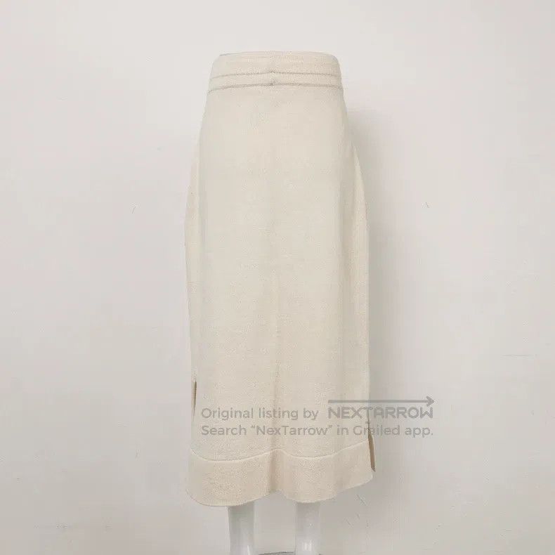 Jil Sander Jil Sander Beige Knit Midi Skirt Size 35" - 2 Thumbnail