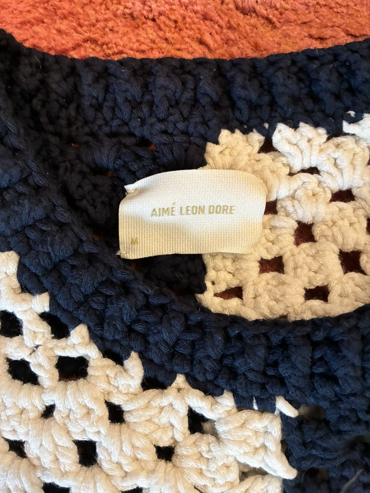 Aime Leon Dore Navy/white crochet sweater Size US M / EU 48-50 / 2 - 3 Thumbnail