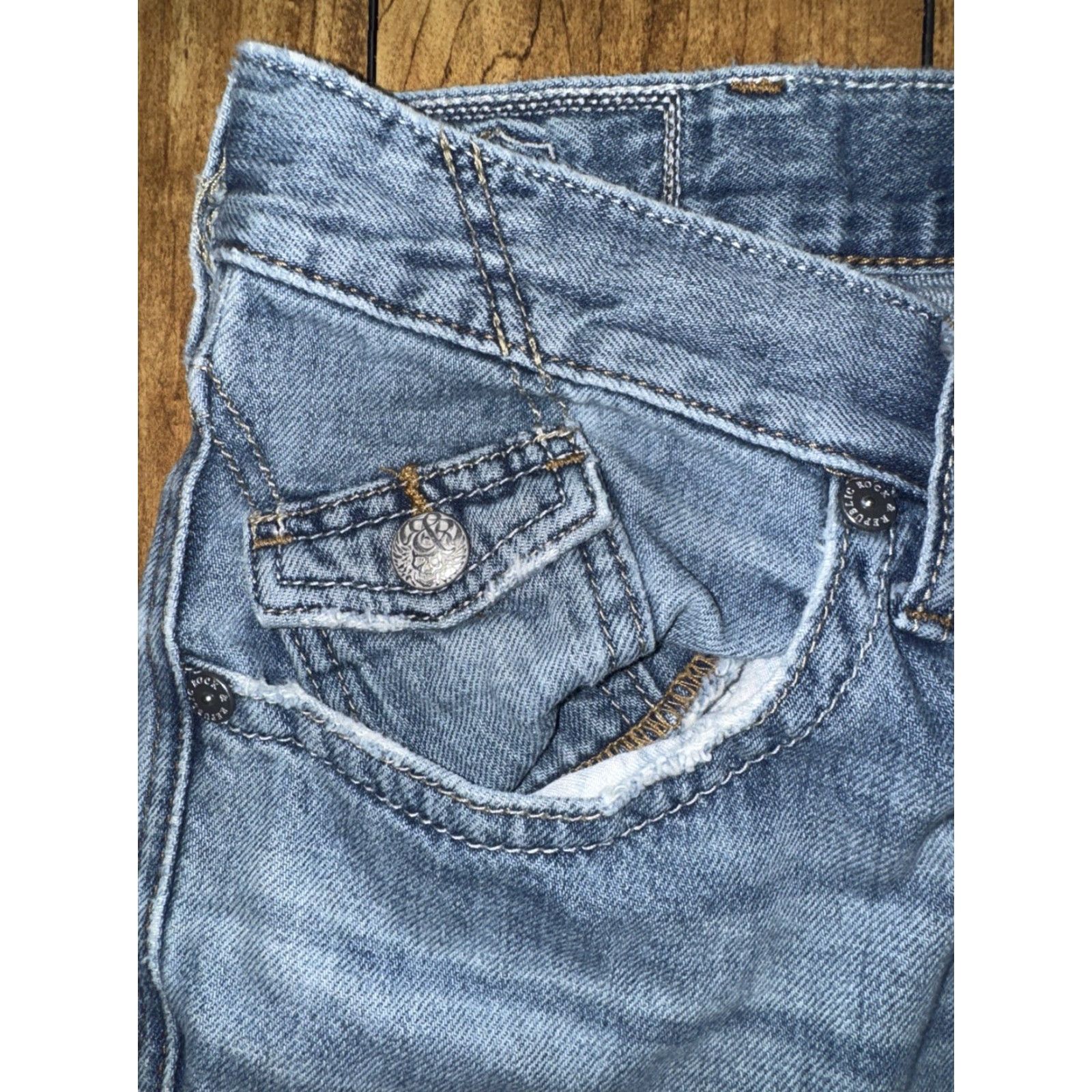 Vintage VINTAGE Rock & Republic Jeans Men’s Distressed 34x32 Blue Straight Leg Denim Jeans Size US 34 / EU 50 - 7 Thumbnail