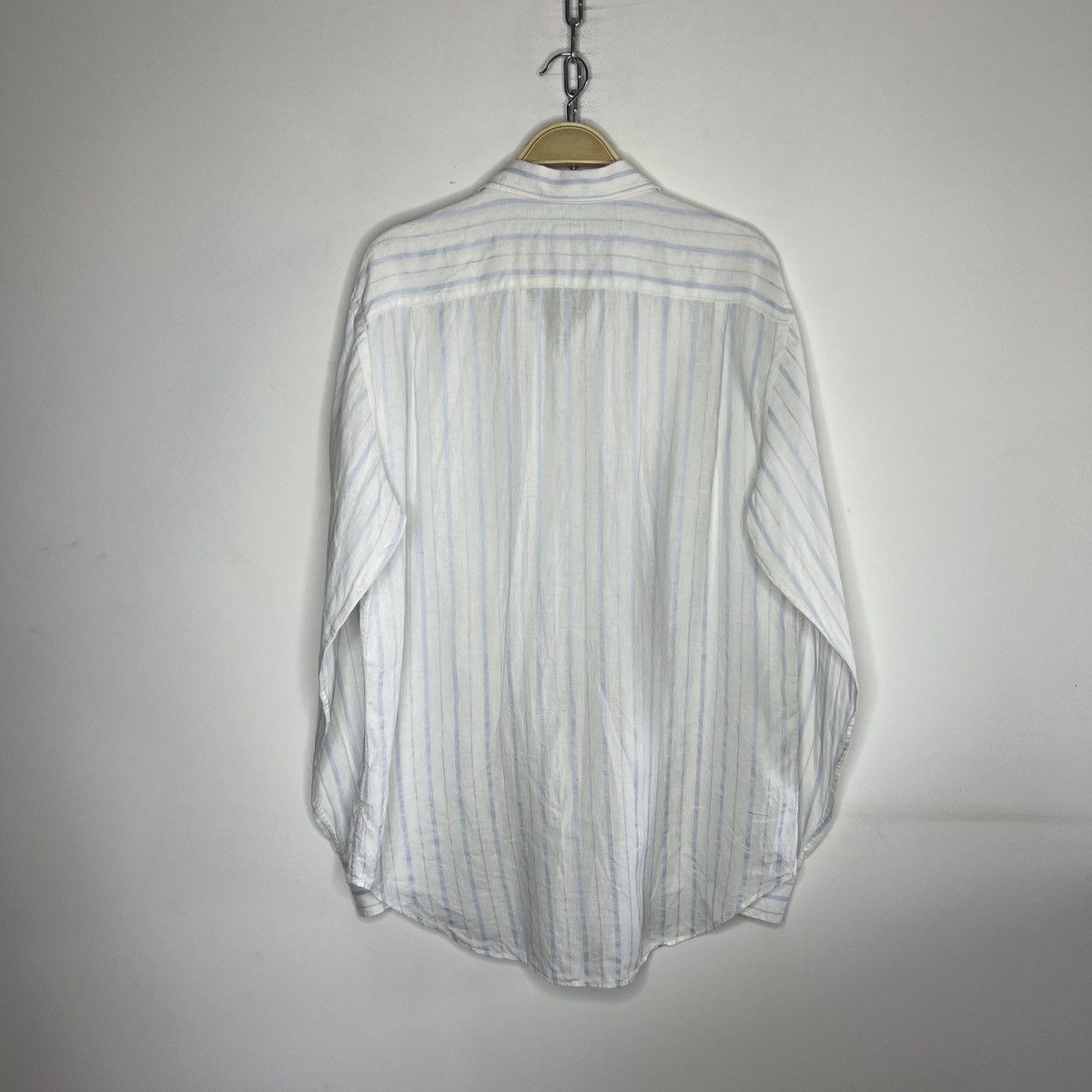 Loro Piana Loro Piana Light Blue White Old money Linen Shirt Button Up Size US L / EU 52-54 / 3 - 9 Thumbnail
