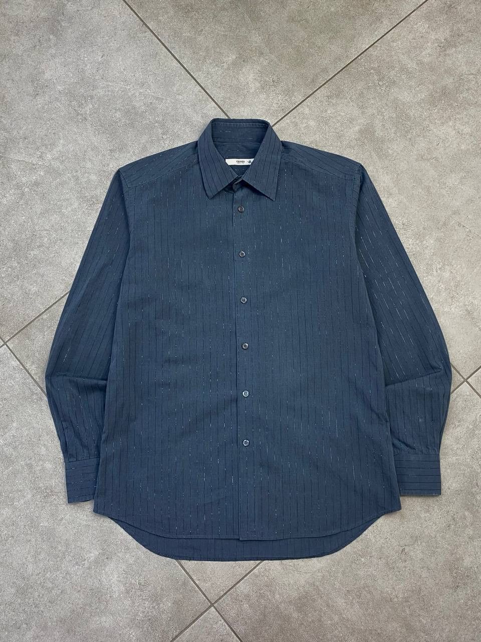 Prada Vintage Prada Glitter Striped Buttons Shirt Size US L / EU 52-54 / 3 - 1 Thumbnail