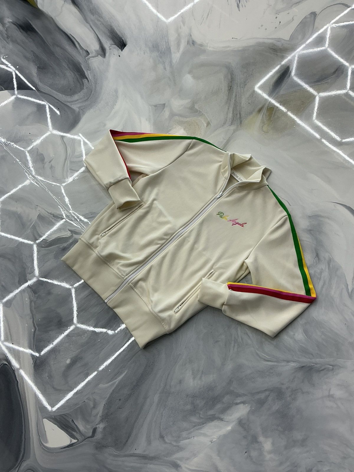 Palm Angels Palm Angels Zip up Track Jacket Cream Rasta Size S Size US S / EU 44-46 / 1 - 2 Thumbnail