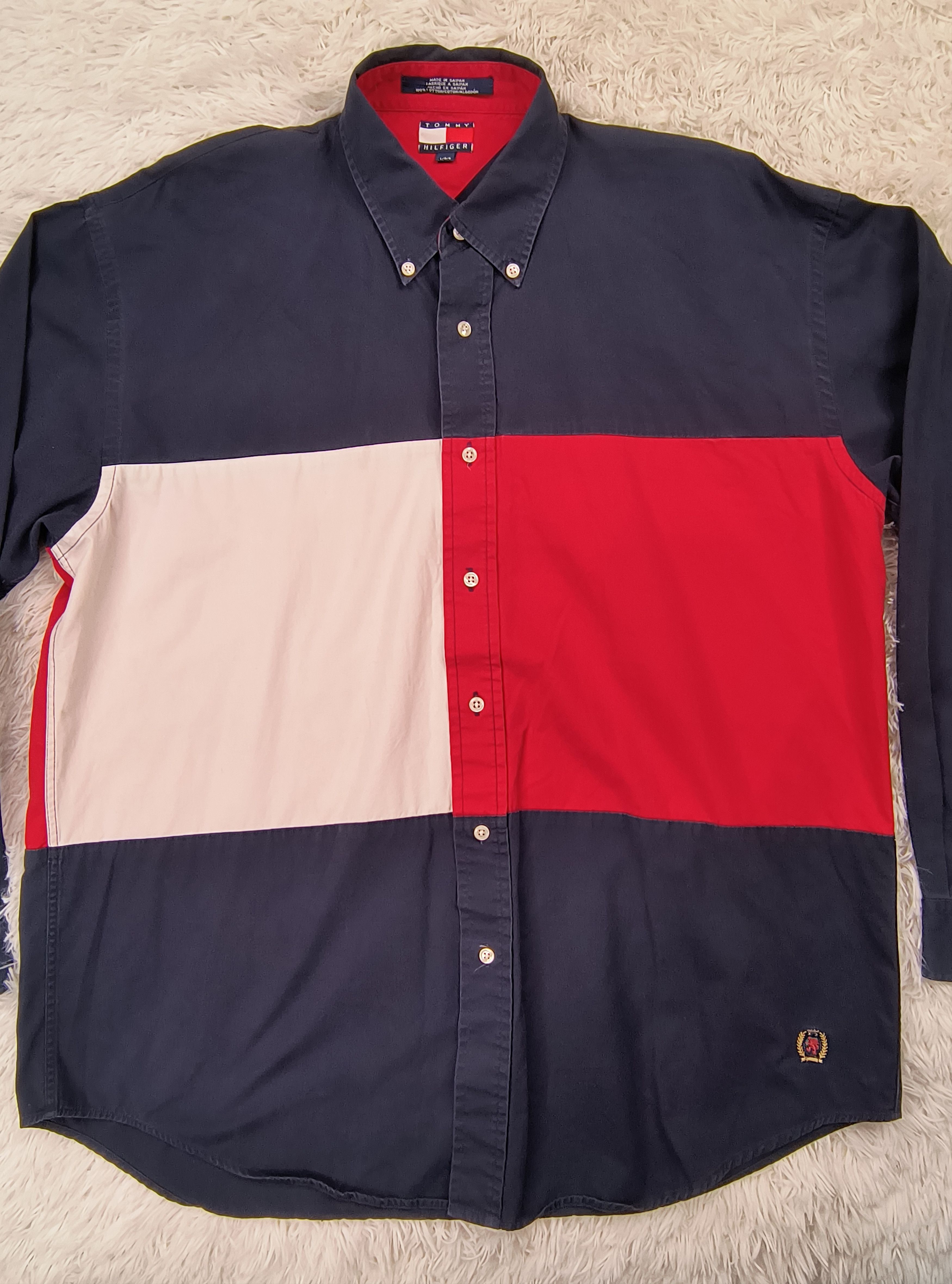 Tommy Hilfiger Vintage Tommy Hilfiger big flag 90s button up LS shirt Size US L / EU 52-54 / 3 - 3 Thumbnail