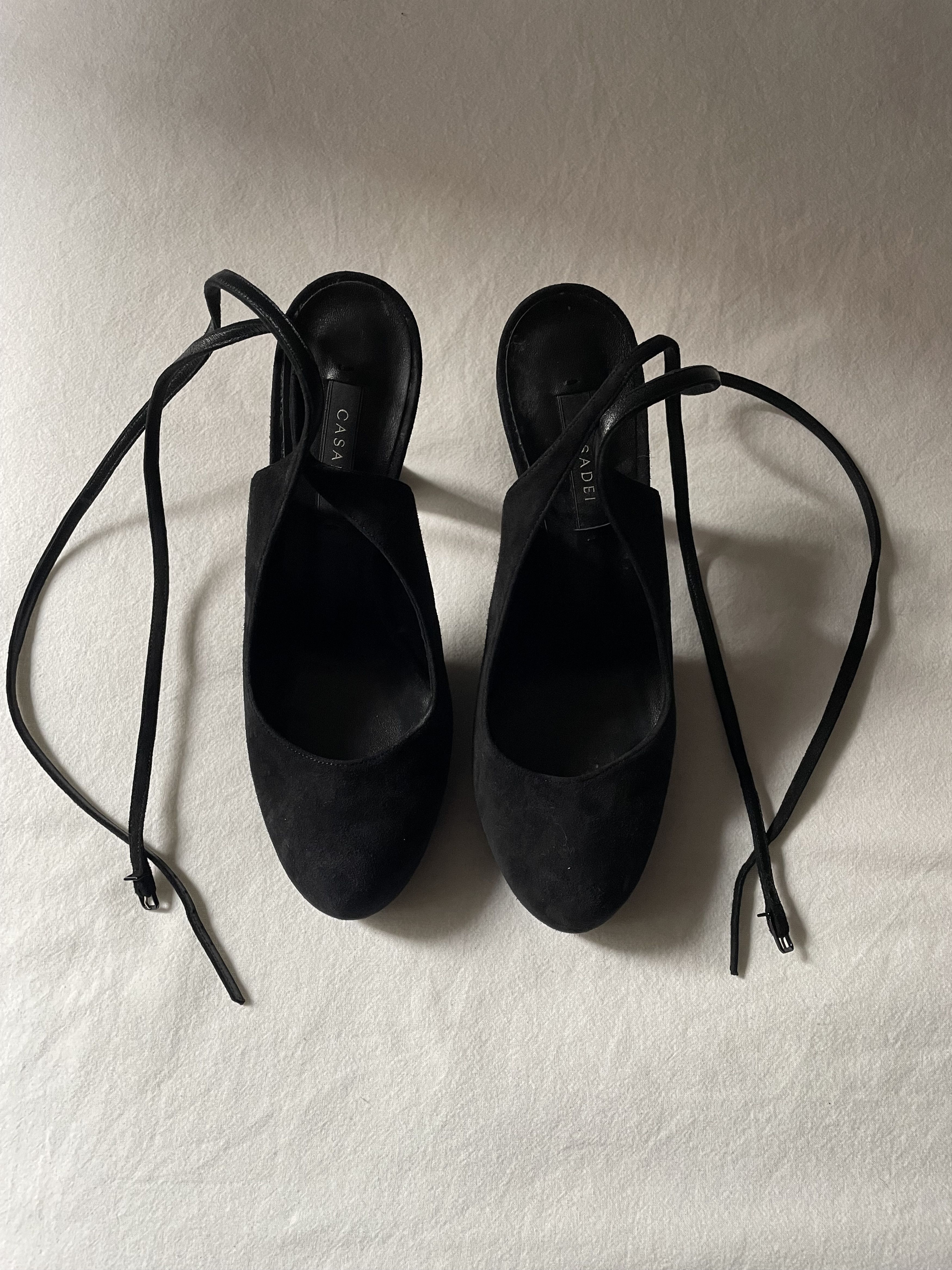 Casadei Casadei Black Suede Shoes Size US 7 / IT 37 - 1 Thumbnail