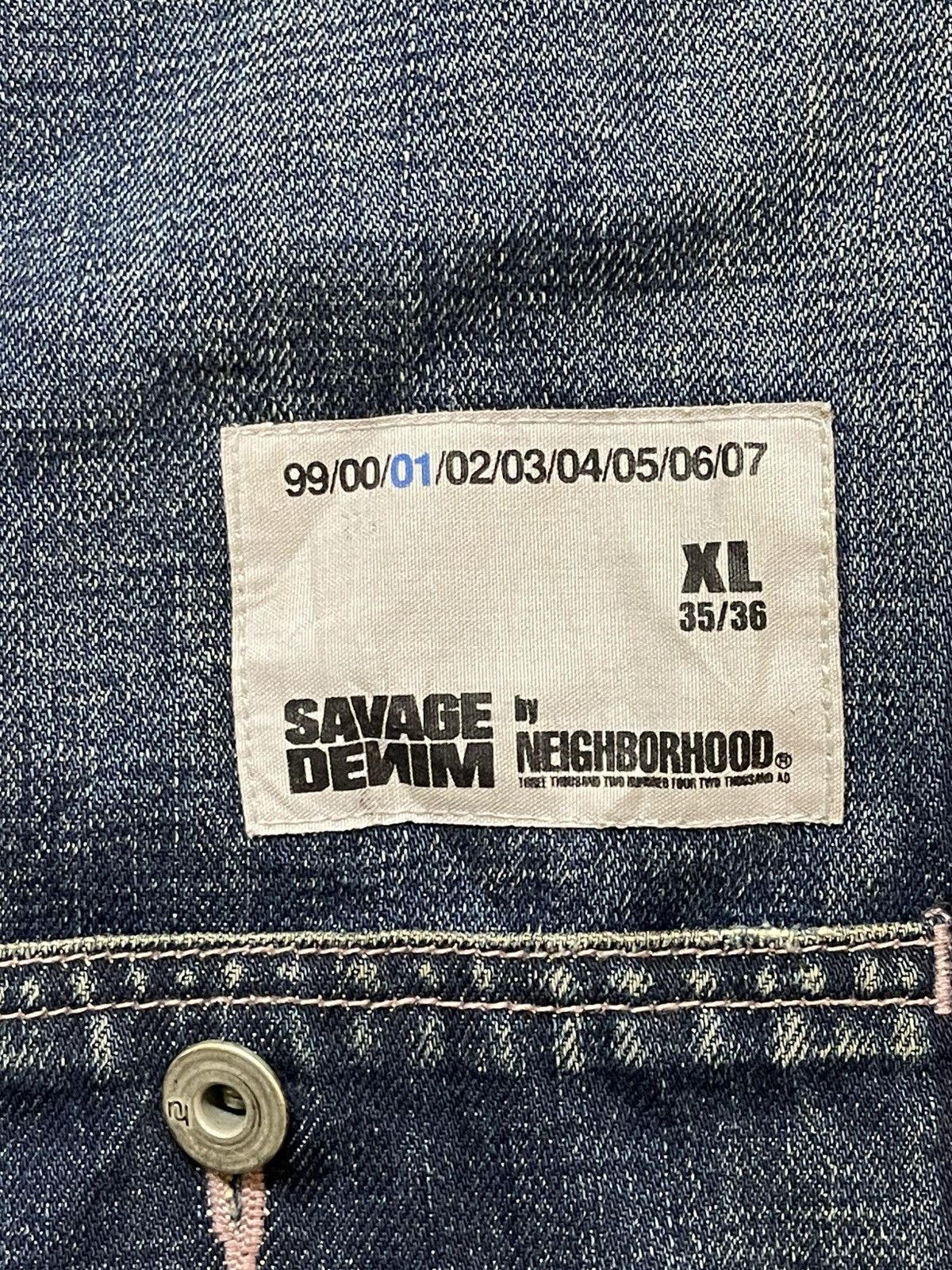 Neighborhood Vintage Neighbourhood Savage Denim Faded Sashiko Boro Style Size US L / EU 52-54 / 3 - 10 Thumbnail