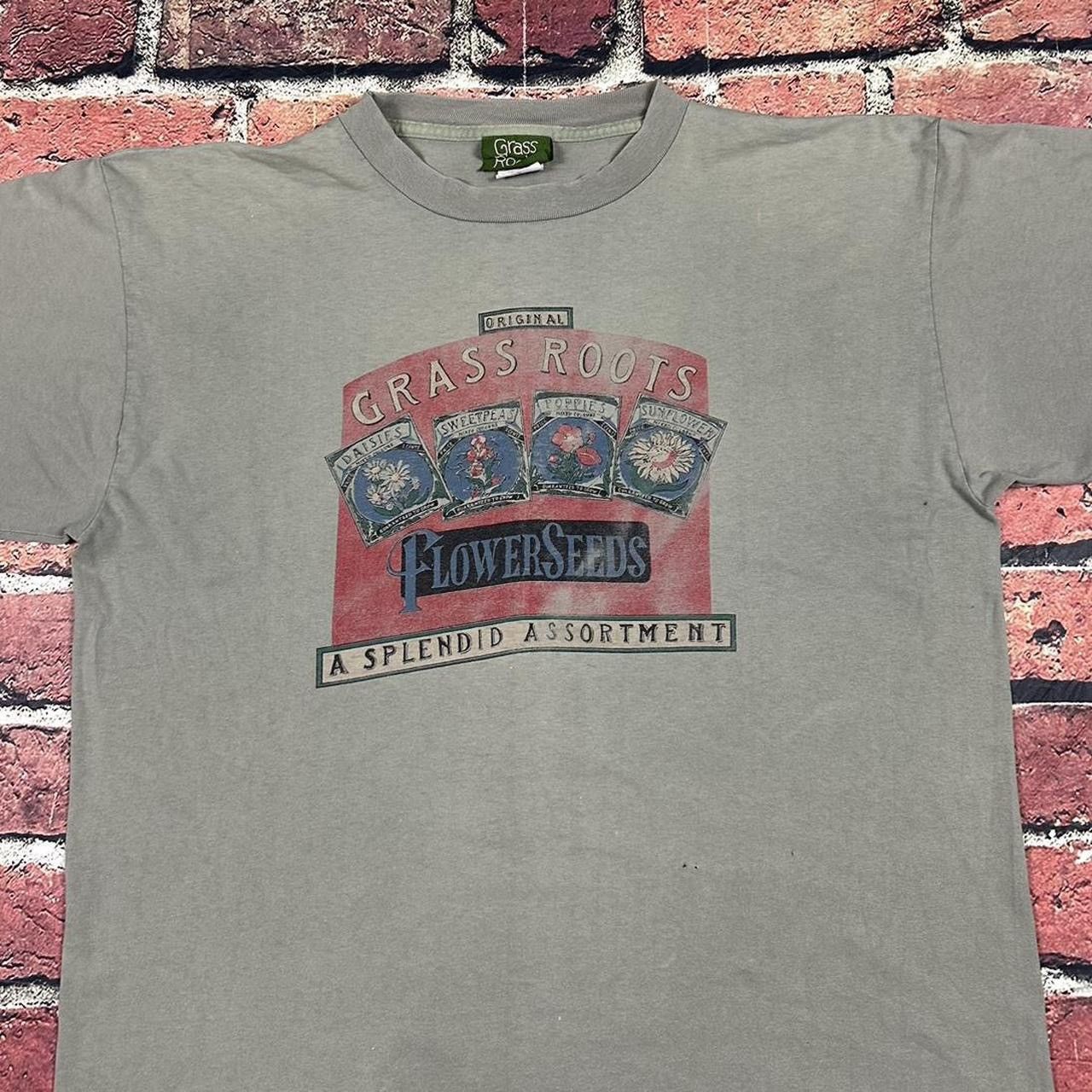 Other Vintage 90s Grass Roots Flower Seeds Single Stitch T-Shirt Size US XL / EU 56 / 4 - 2 Thumbnail