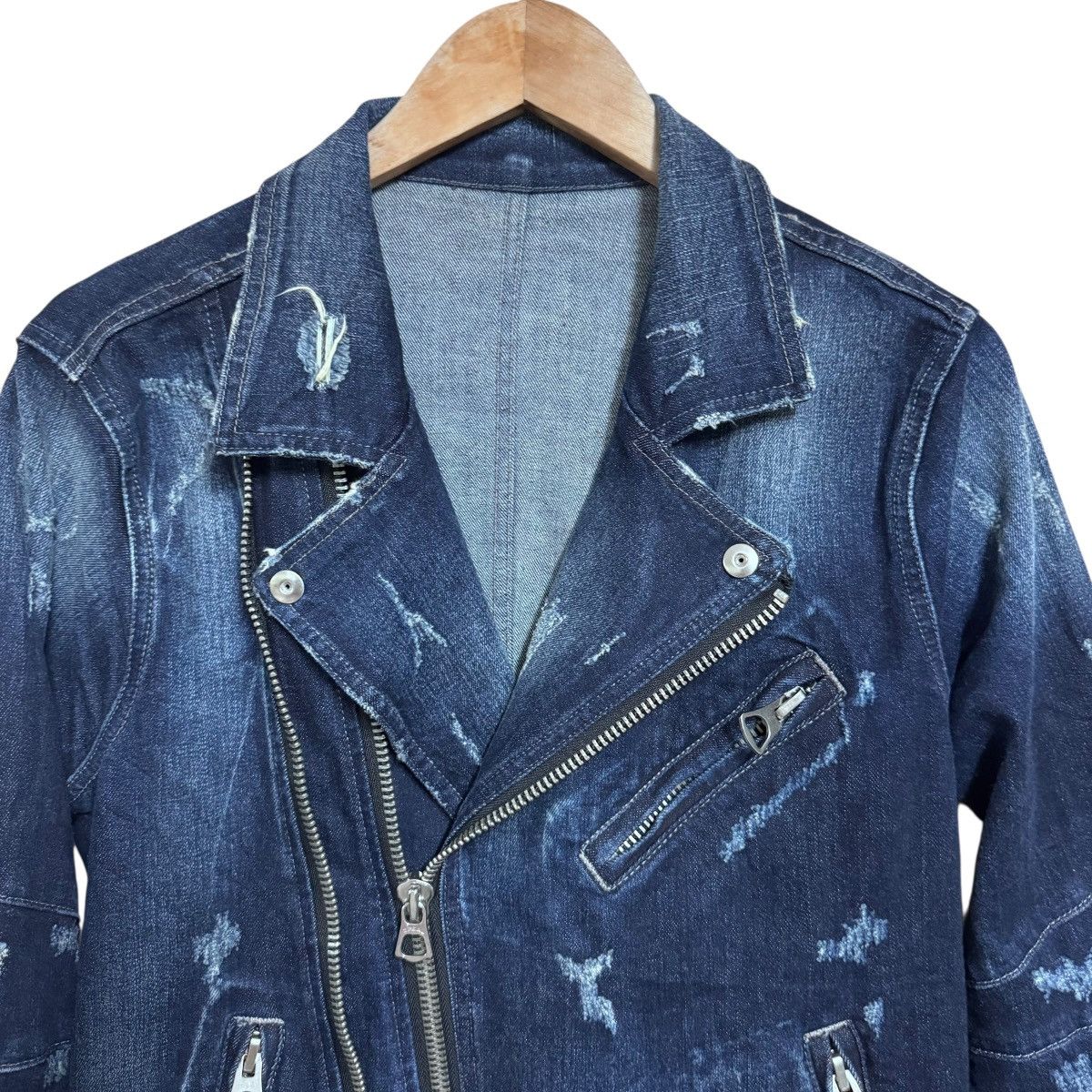 semanticdesign Semantic Design Denim Biker Jacket Distressed Size US M / EU 48-50 / 2 - 8 Thumbnail