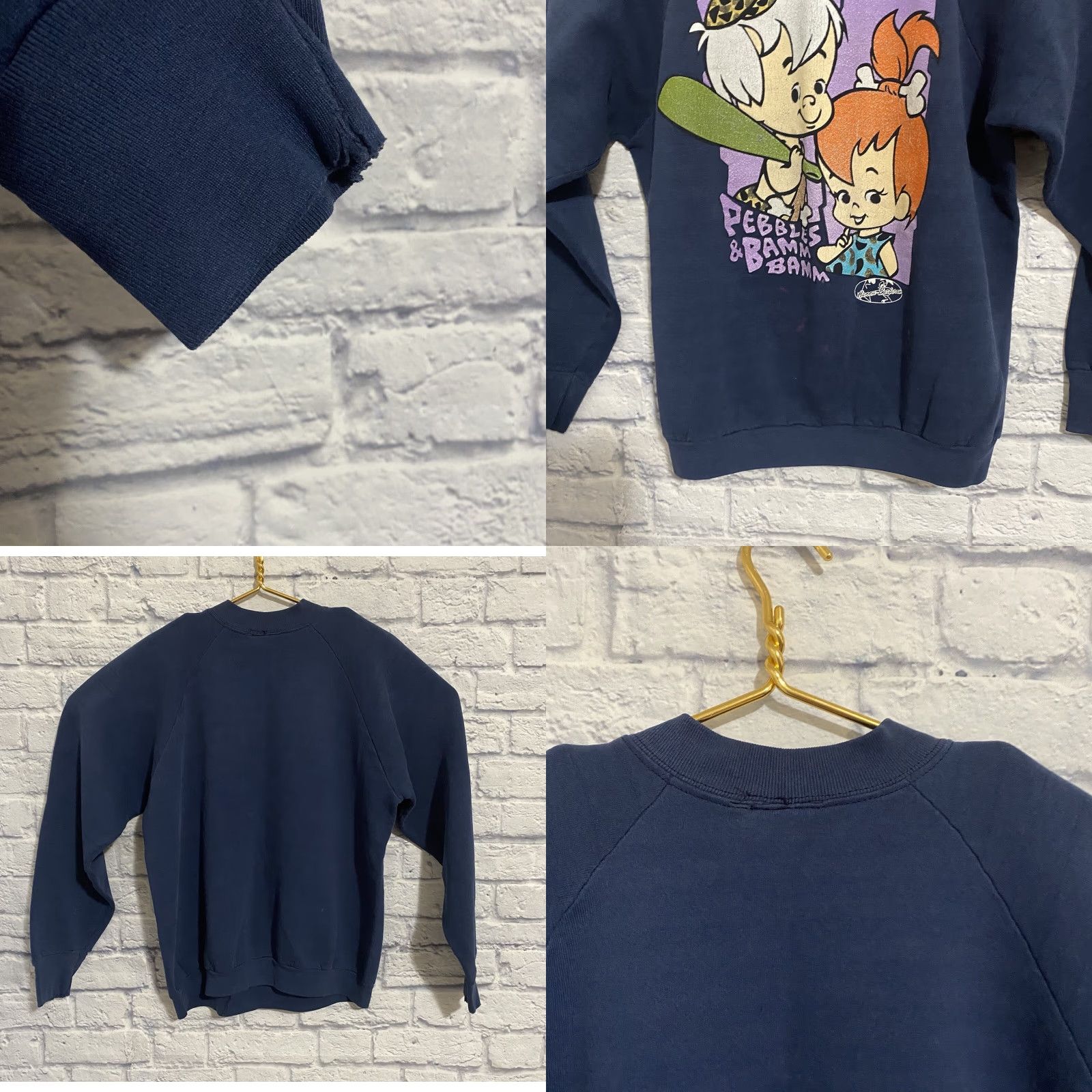 Vintage VINTAGE The Flintstones Pebbles Bam Bam Hanna Barbera Crewneck Sweatshirt L Navy Blue Turtle Bay Unisex Adults 80s 90s Cartoon Logo Pullover Size US L / EU 52-54 / 3 - 8 Thumbnail