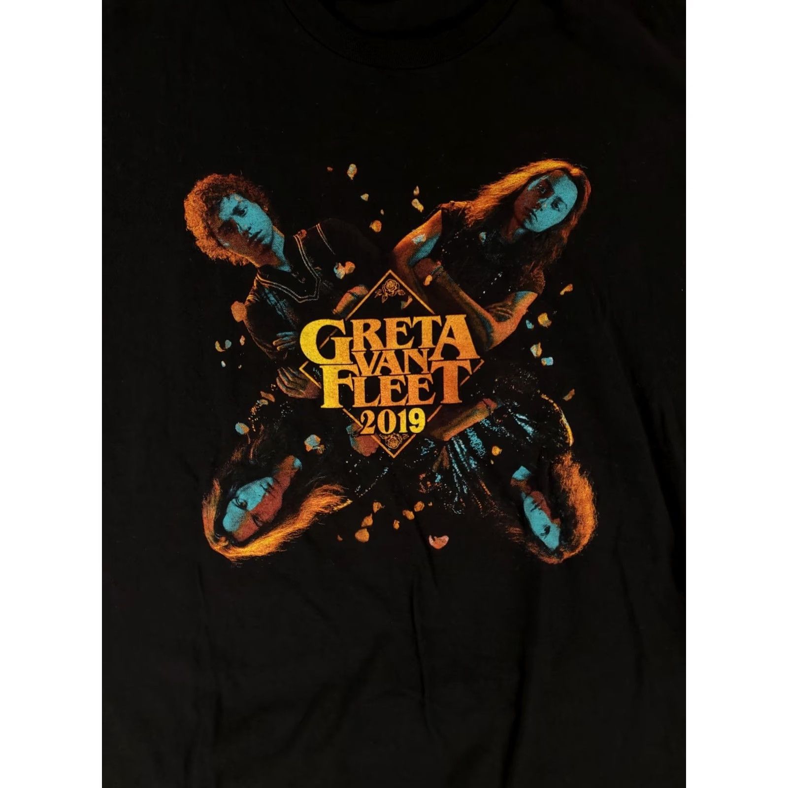 Vintage Greta Van Fleet T-Shirt Black XL Mens 2019 March of the Peaceful Army Tour Size US XL / EU 56 / 4 - 2 Thumbnail