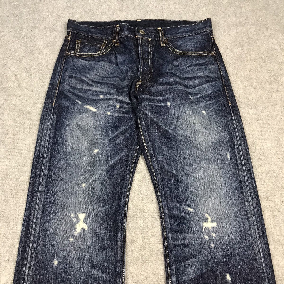 JAPAN UNIQLO DISTRESSED STYLE DENIM BLUE JEANS PANTS