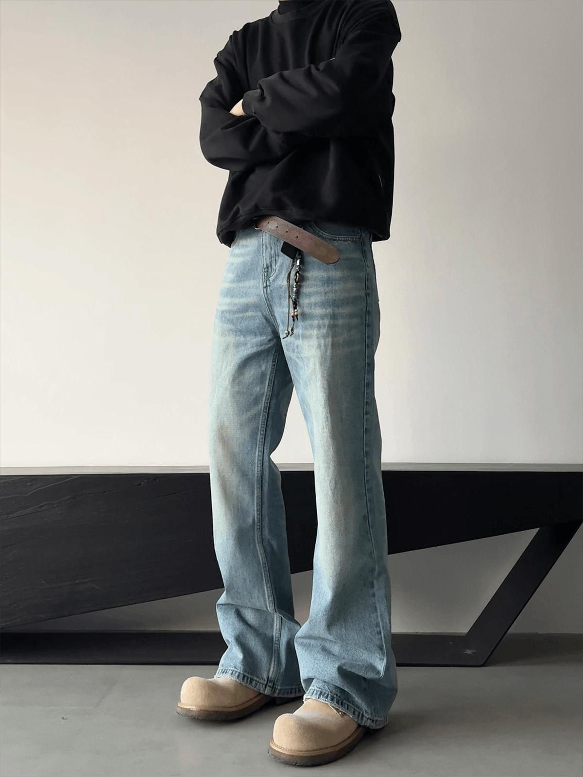 Jean × Vintage Stylish Light Blue Flared Jeans Size US 30 / EU 46 - 1 Thumbnail