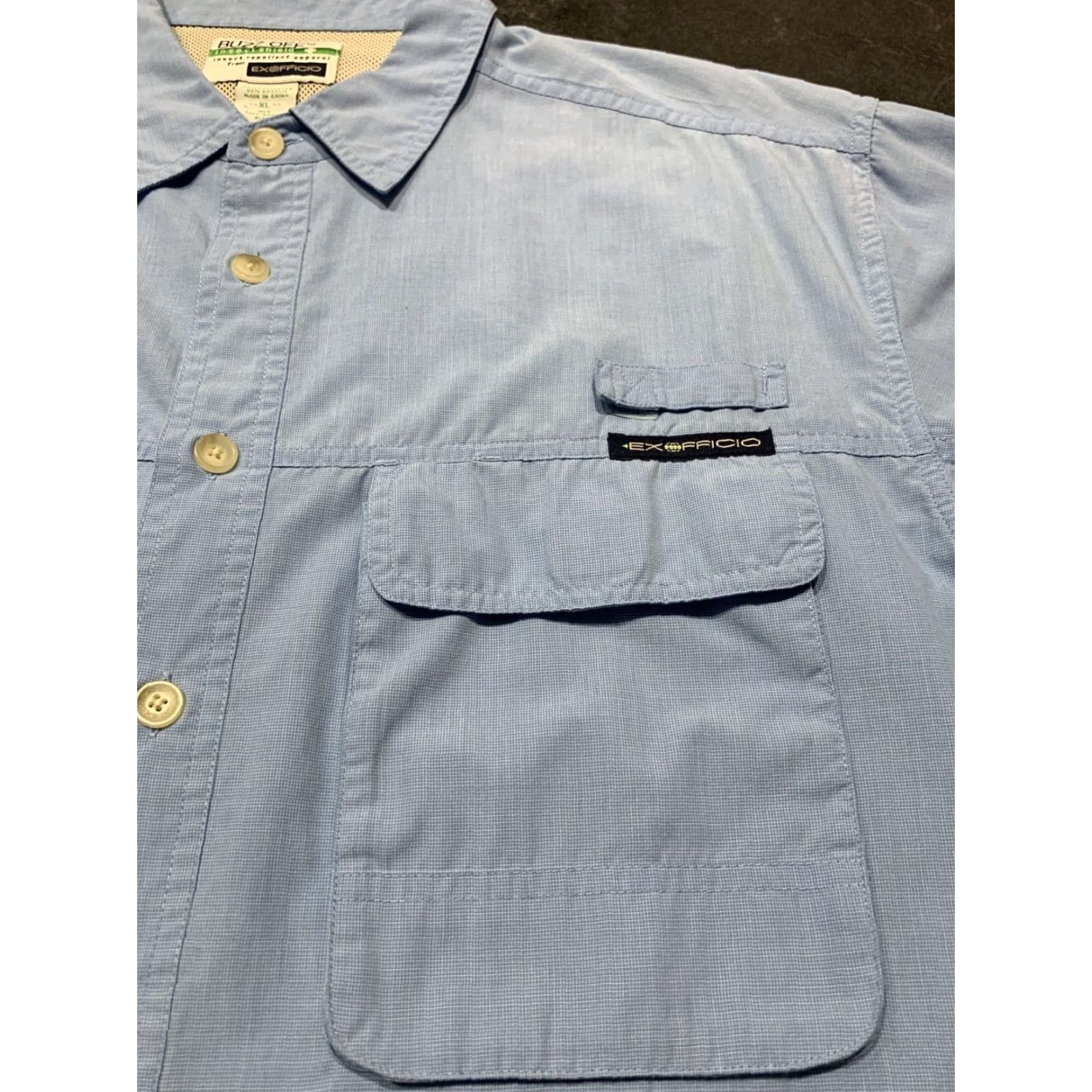 ExOfficio Exofficio Buzz Off Shirt Long Sleeve Button-Up Outdoor Casual Men’s XL Blue Size US XL / EU 56 / 4 - 3 Thumbnail