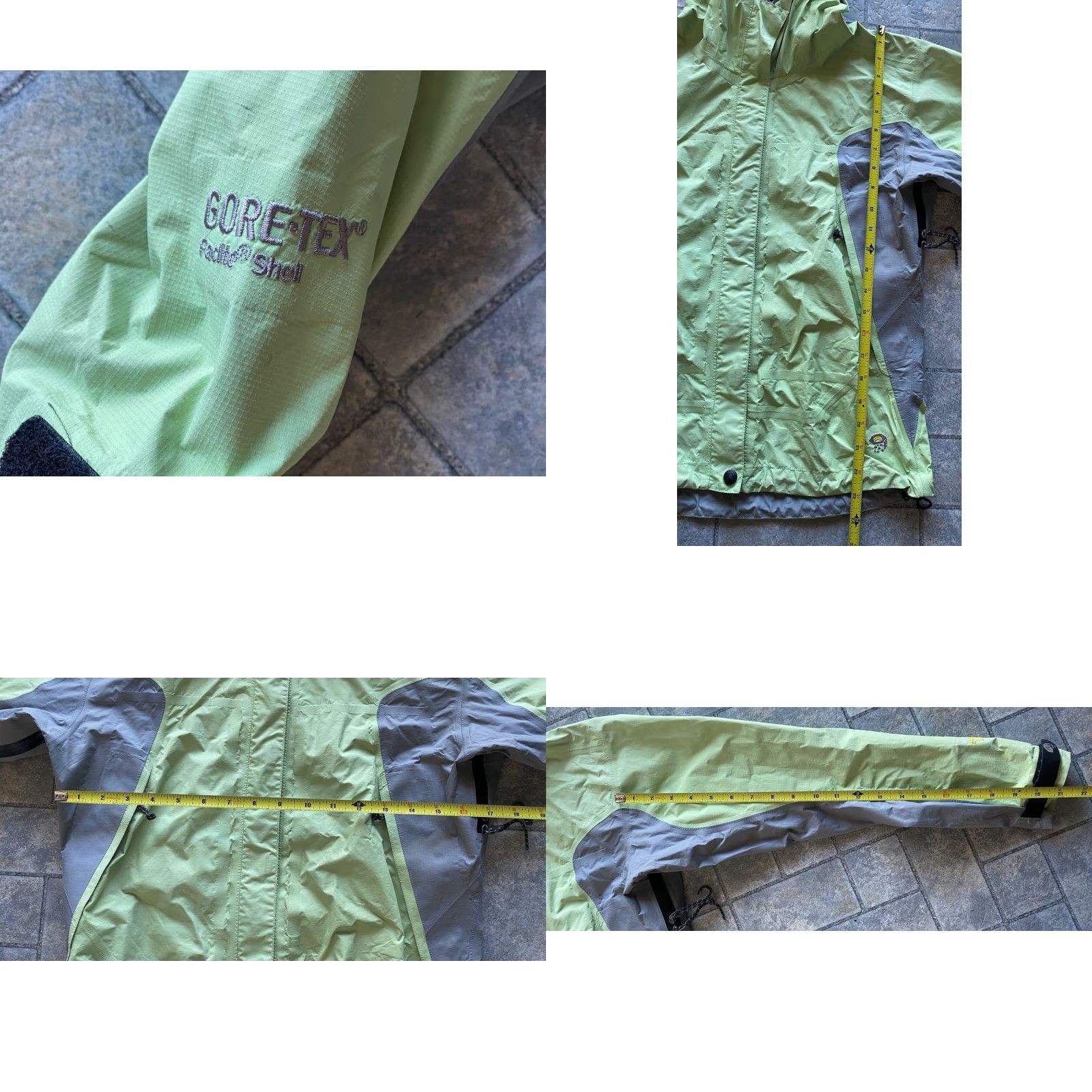 Mountain Hardwear VINTAGE Mountain Hardwear Goretex Paclite Shell Jacket Green Hooded Womens XS Flaws Wear Size XS / US 0-2 / IT 36-38 - 8 Thumbnail