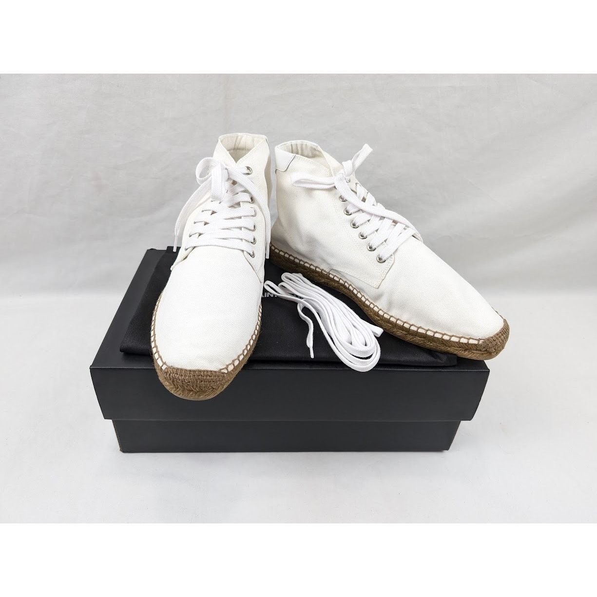 Saint Laurent Paris o1rshd1 Damon High-Top Sneakers in Off-White/Blanc Opti Size US 10 / EU 43 - 20 Thumbnail