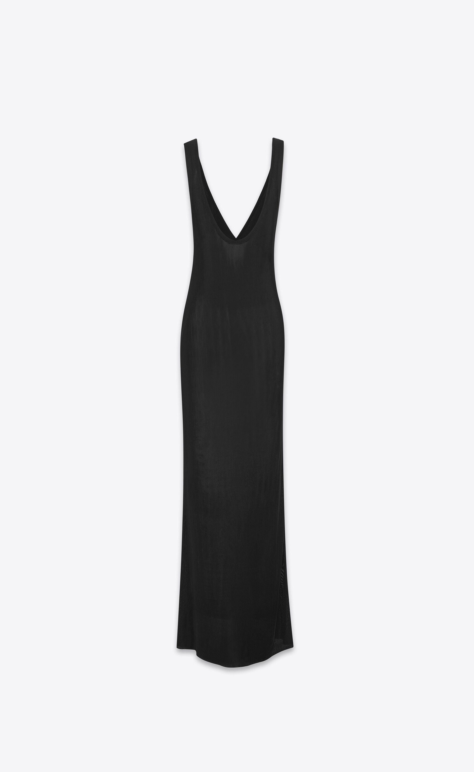Saint Laurent Paris o1s1wg110125 739647 Long Dress in Knit in Black Size S / US 4 / IT 40 - 2 Thumbnail