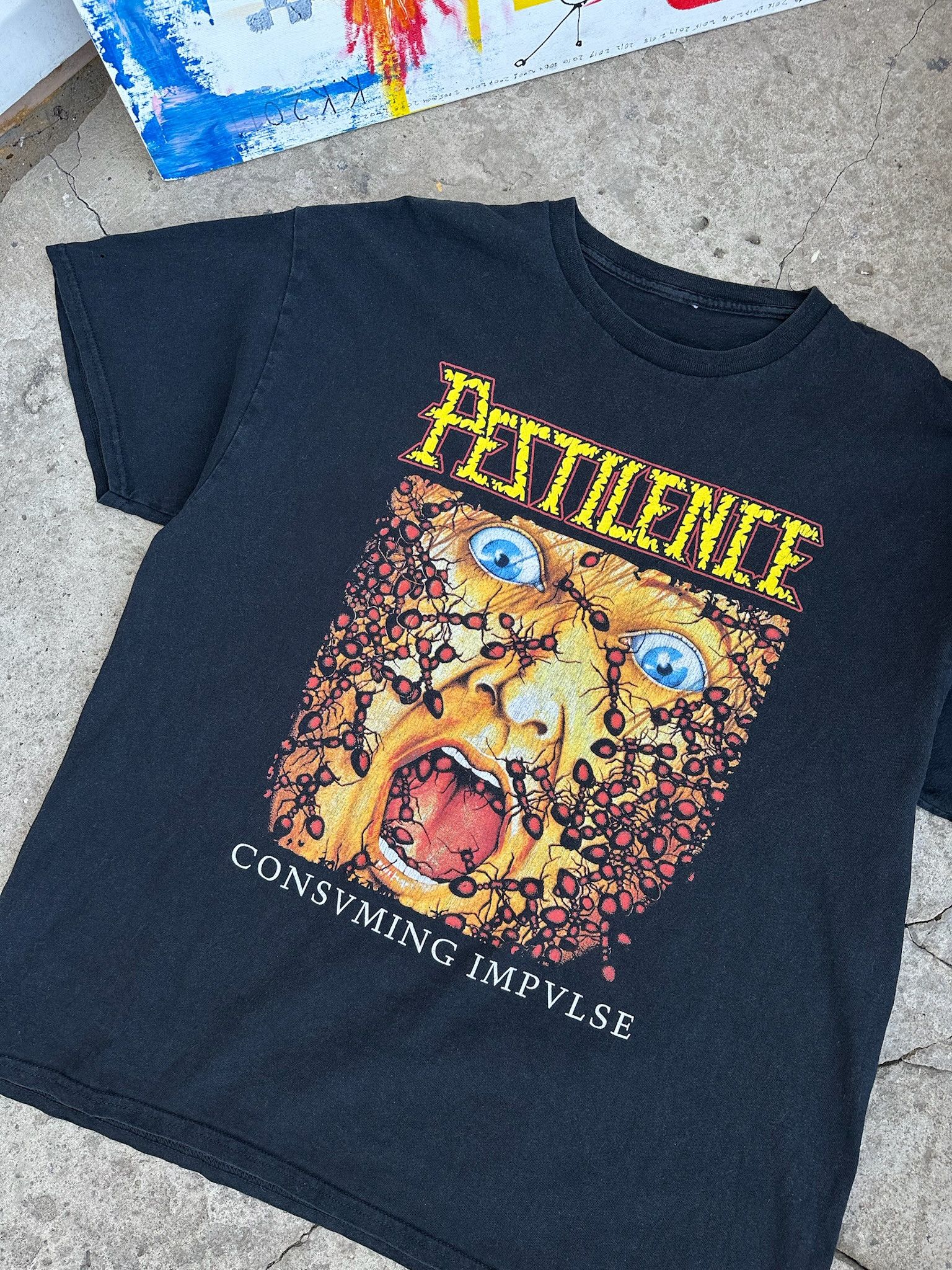 Japanese Brand Pestilence Consvming Impvlse Printed Tshirt Size US XL / EU 56 / 4 - 3 Thumbnail