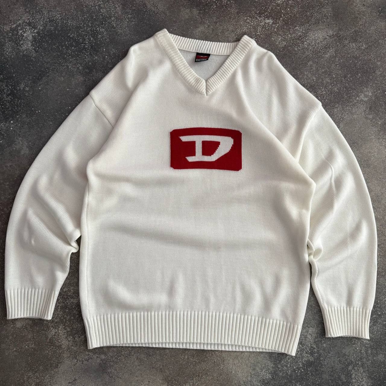 Diesel × Vintage Diesel Vintage Y2K Big Logo Unisex Knit Sweater Size US L / EU 52-54 / 3 - 3 Thumbnail