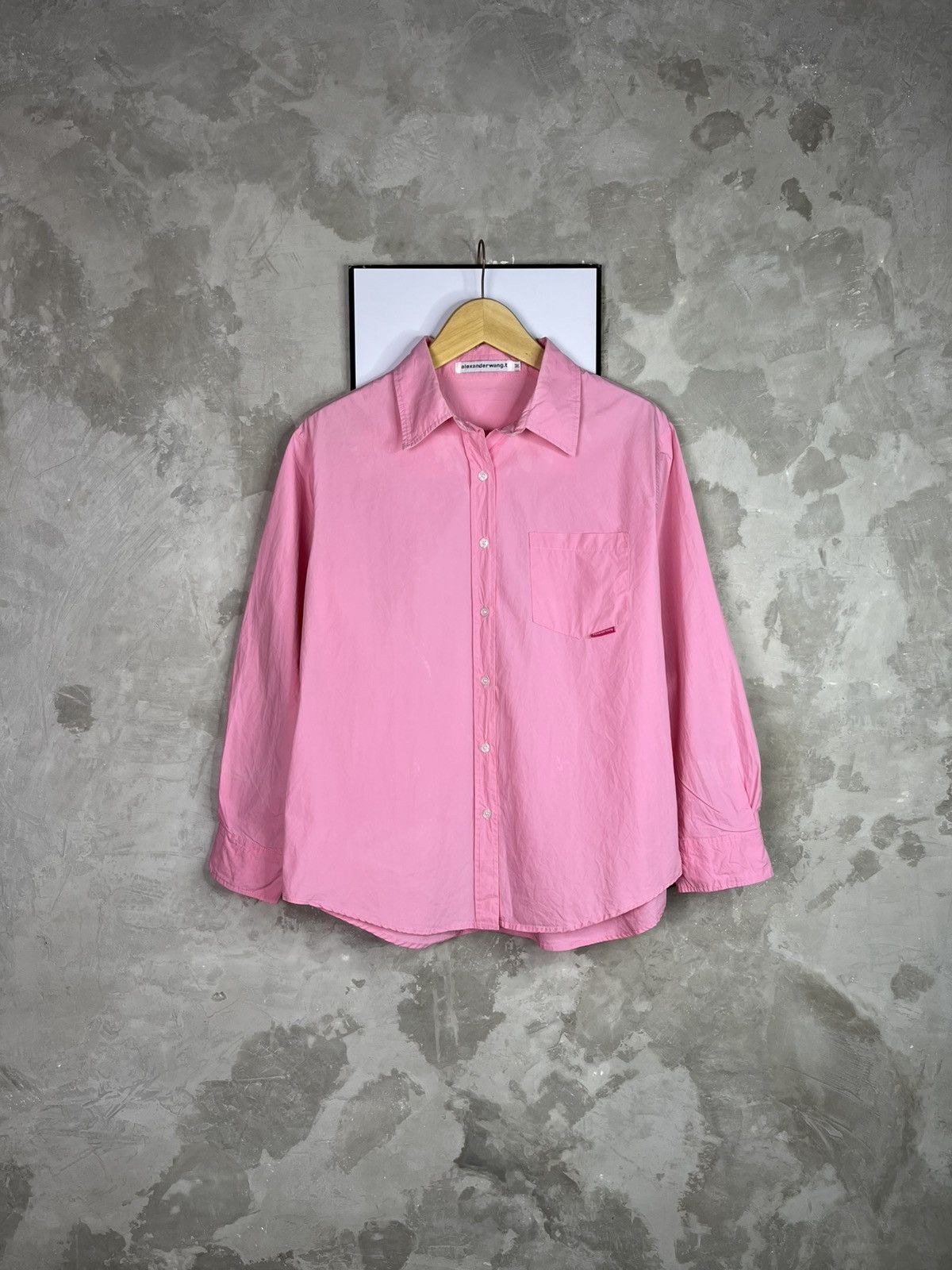 Alexander Wang Alexander Wang S22 Pink Solid Boyfriend Shirt Size M / US 6-8 / IT 42-44 - 1 Thumbnail