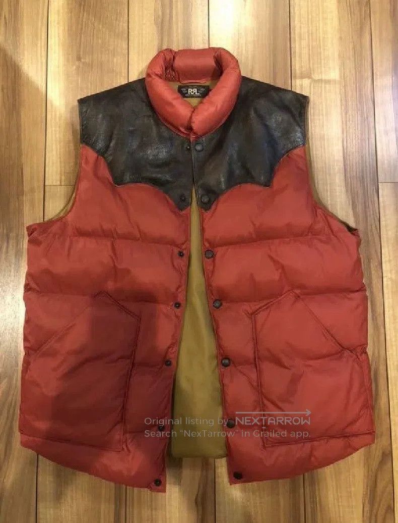 RRL Ralph Lauren RRL Ralph Lauren Puffer Vest with Leather Panels Size US M / EU 48-50 / 2 - 1 Thumbnail