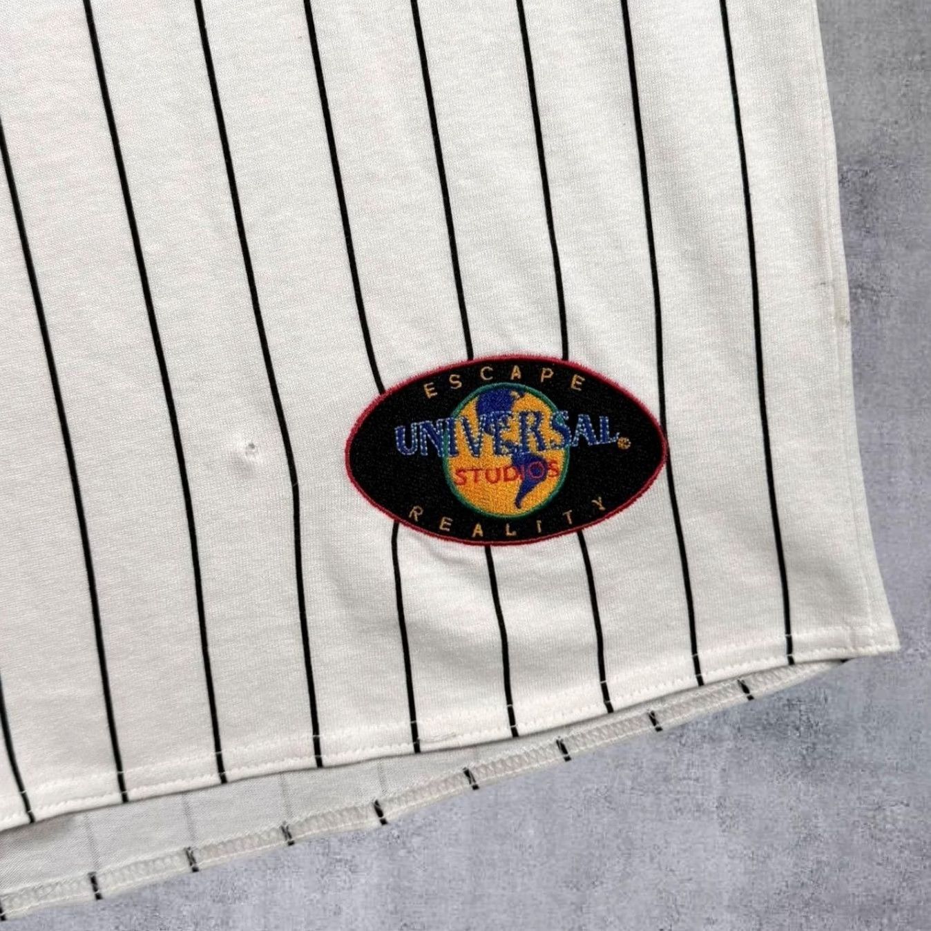 Vintage VINTAGE Universal Studios Hollywood Pinstripe Cotton Baseball Jersey Shirt Large XL Mens White Pinstripe Hollywood 90s Size US L / EU 52-54 / 3 - 5 Thumbnail