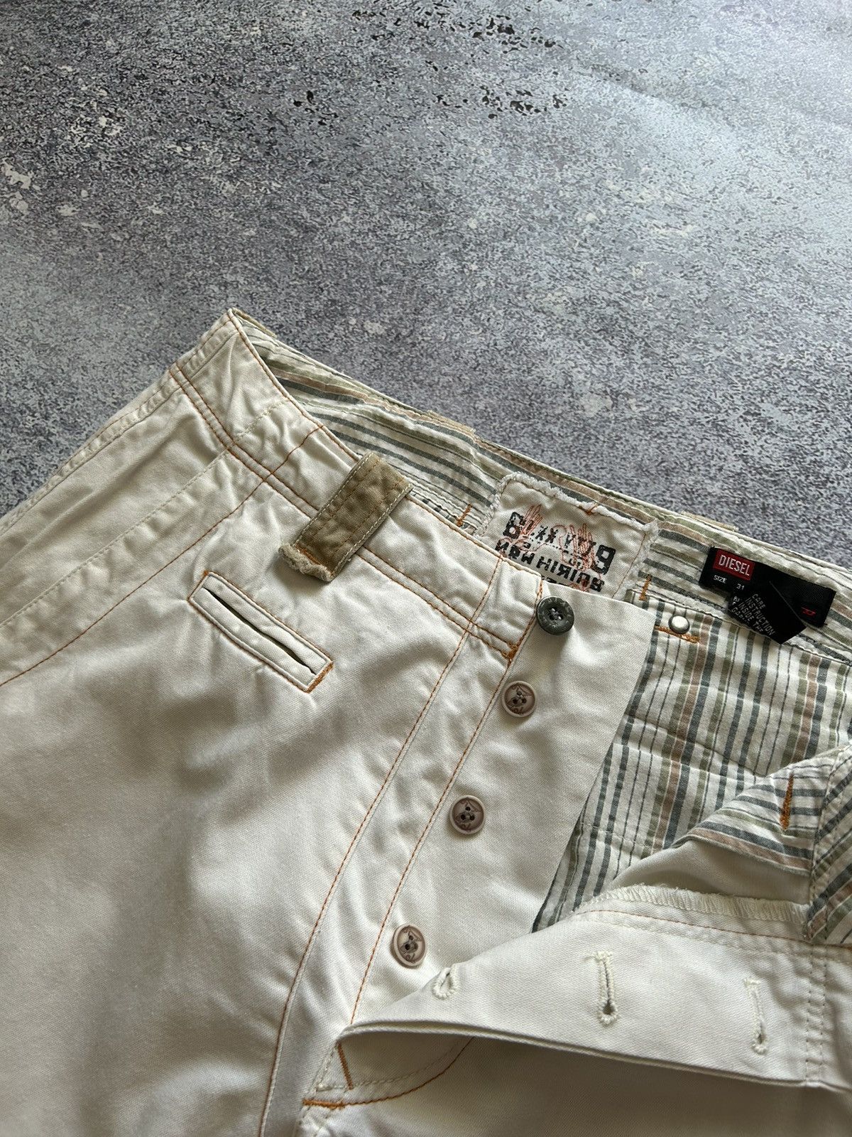 Diesel Vintage Diesel Pants White Japanese Y2K 00’s Rap Size US 31 - 10 Thumbnail