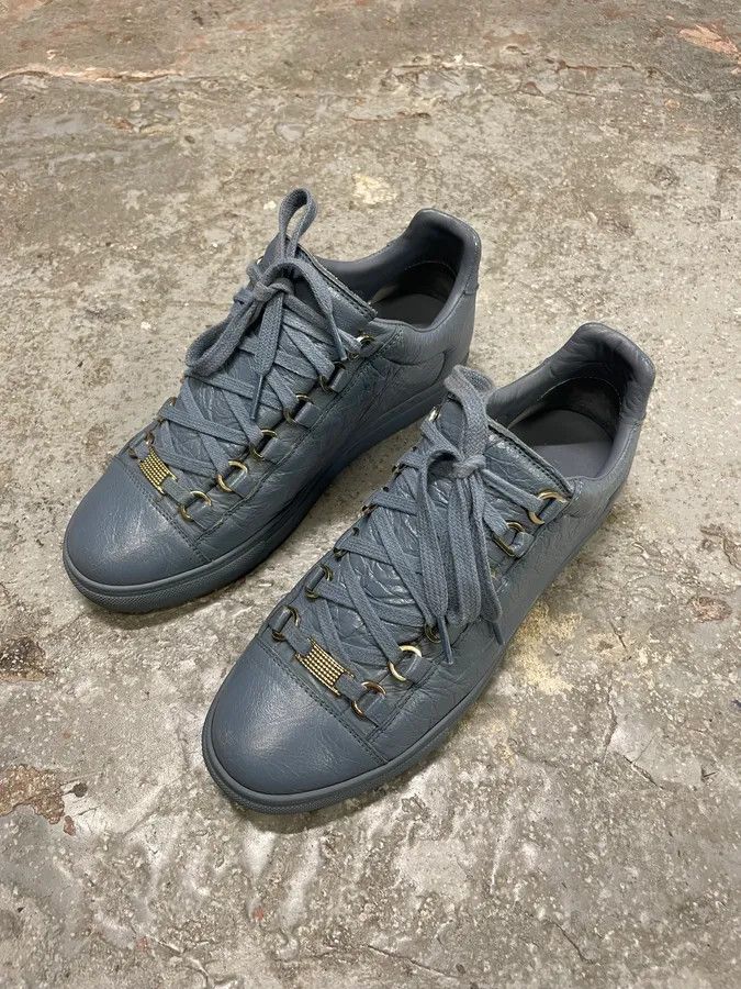 Balenciaga Arena Baby Blue Low Leather Shoes