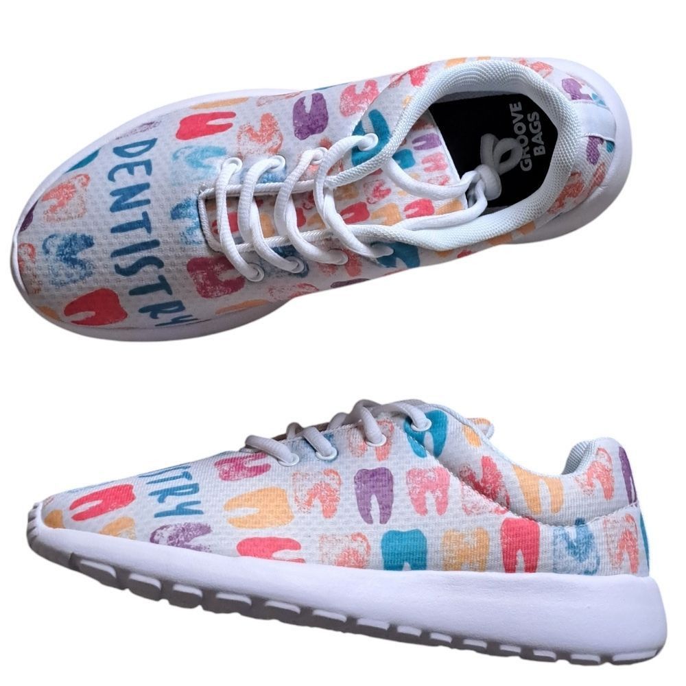 Other Groove Bags Custom Print Dentistry Lightweight Lace Up Sneak Size US 8 / IT 38 - 1 Thumbnail