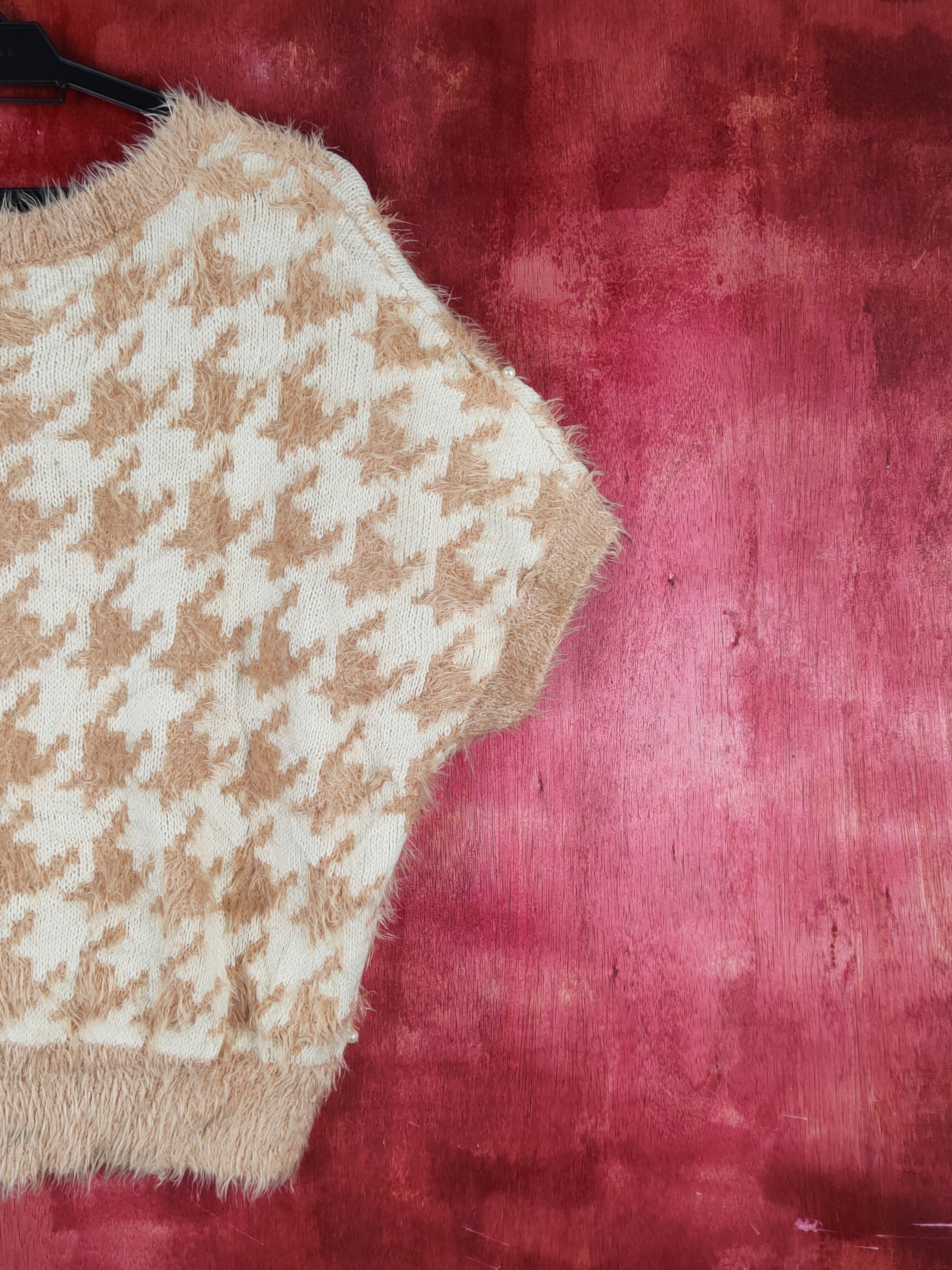 Aran Isles Knitwear Axes Femme Brown Shag Shaggy Fur Mohair Knitwear #S1939 Size M / US 6-8 / IT 42-44 - 9 Thumbnail
