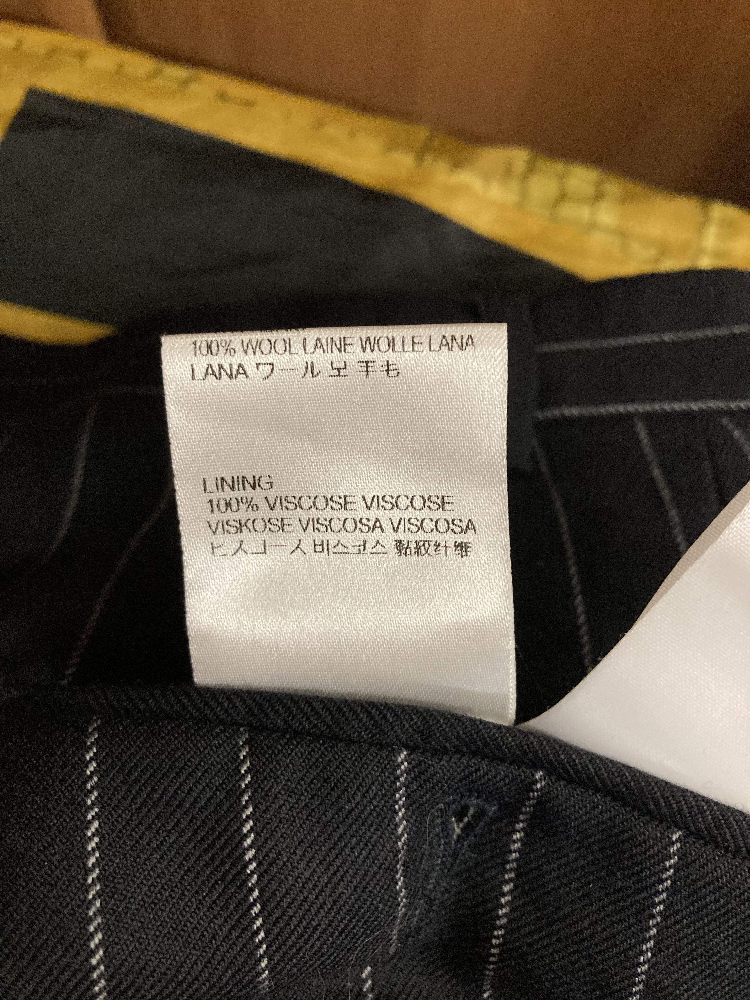 Aquascutum Aquascutum Black Bold Chalkstripe Pinstripe Wool Suit Pants Size US 38 / EU 54 - 6 Thumbnail