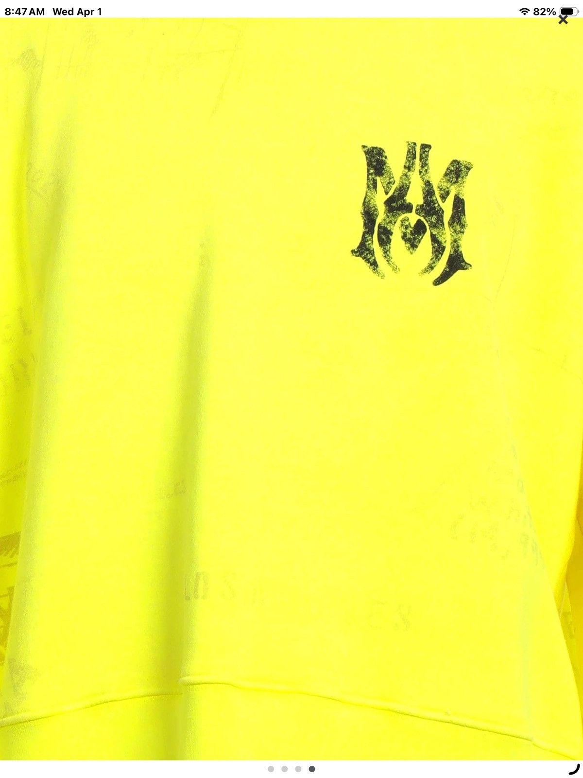 Amiri Mike Amiri stencil long sleeve sweater designer yellow italy Size US L / EU 52-54 / 3 - 2 Thumbnail