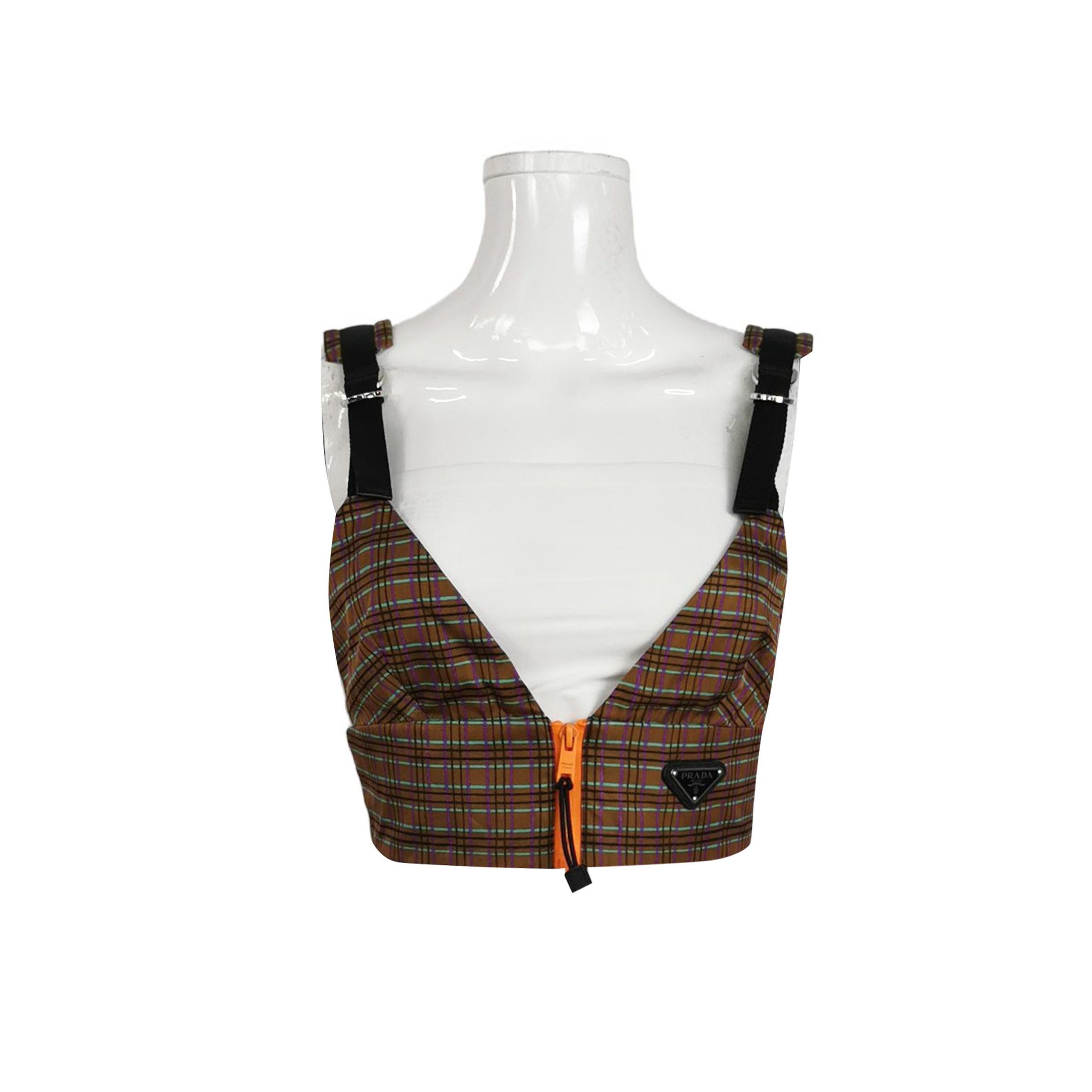 Prada Prada Plaid Nylon Crop Top Size 36 Size XS / US 0-2 / IT 36-38 - 1 Thumbnail