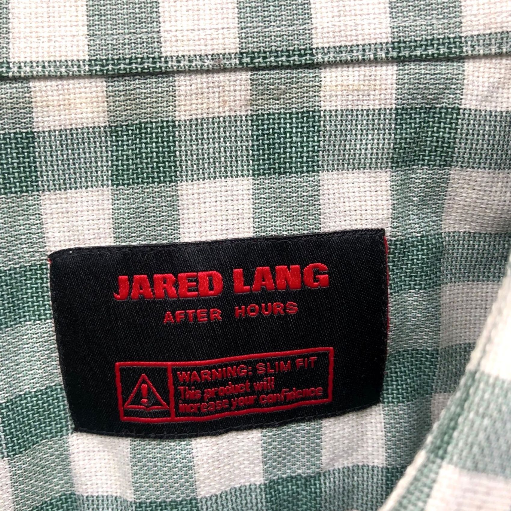 Jared Lang Jared Lang Slub Cotton Shirt Mens XL Green White Check Long Sleeve Breathable Size US XL / EU 56 / 4 - 5 Thumbnail