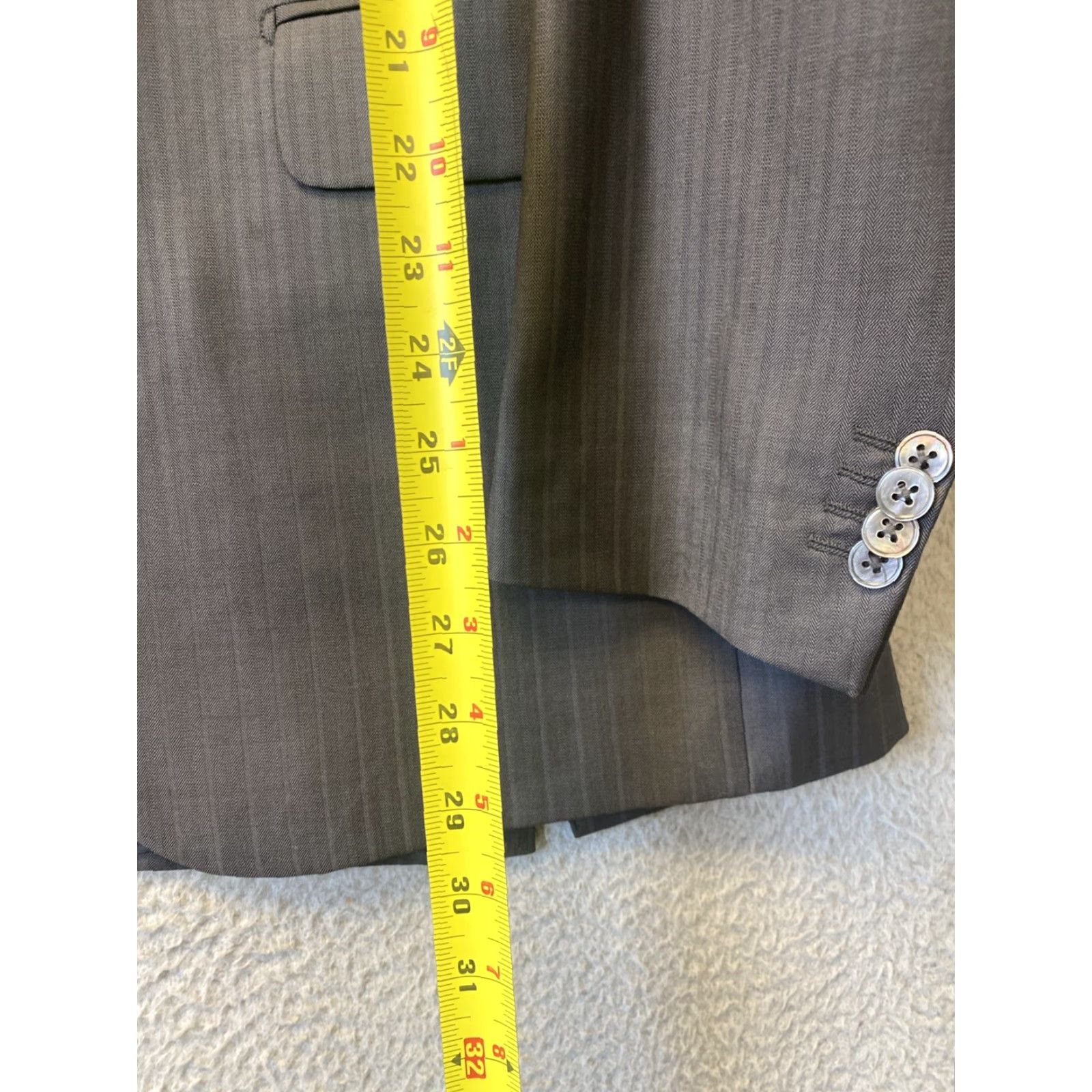 Lubiam Lubiam Blazer 44L Gray Wool Two-Button Notch Lapel Classic Fit Designer Mens Size 44L - 5 Thumbnail