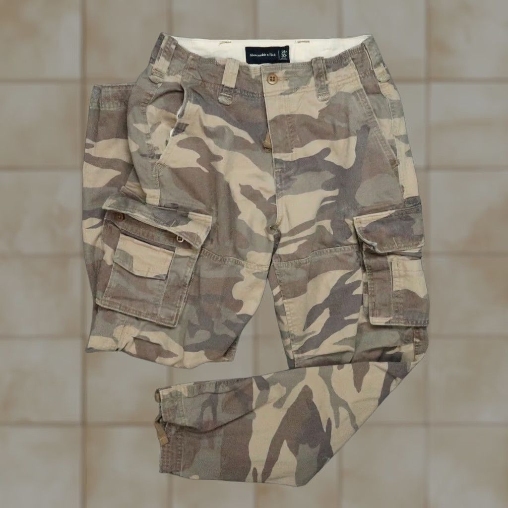 Abercrombie & Fitch Abercrombie Fitch Pants Men Brown Camo Cargo Military Utility Paratrooper 28x30 Size US 28 / EU 44 - 1 Thumbnail