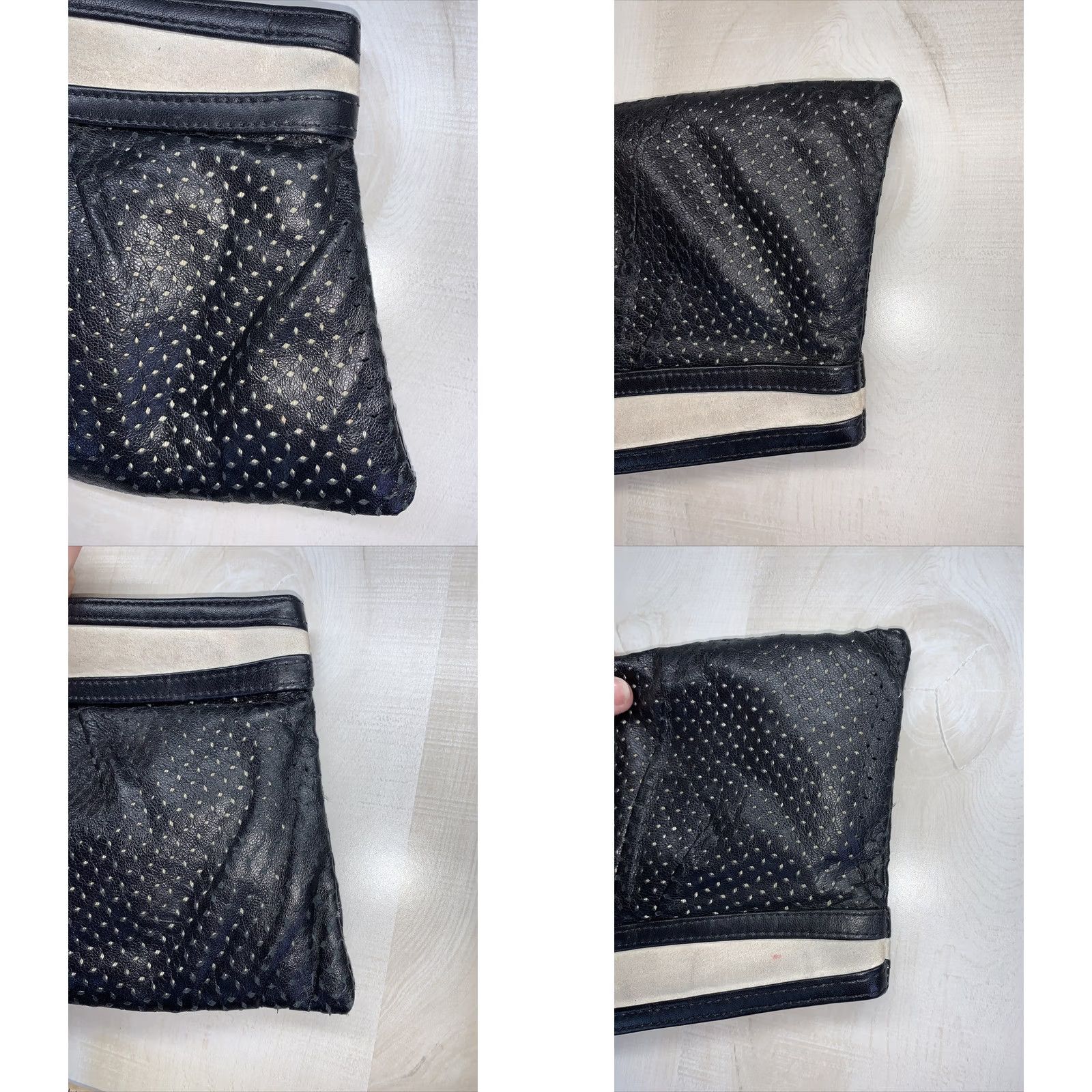 Vintage Lauren Merkin Clutch Bag-4622 Faux Leather/Suede Black Small Women’s Bag, Clutch, Black, Faux Leather Size ONE SIZE - 8 Thumbnail