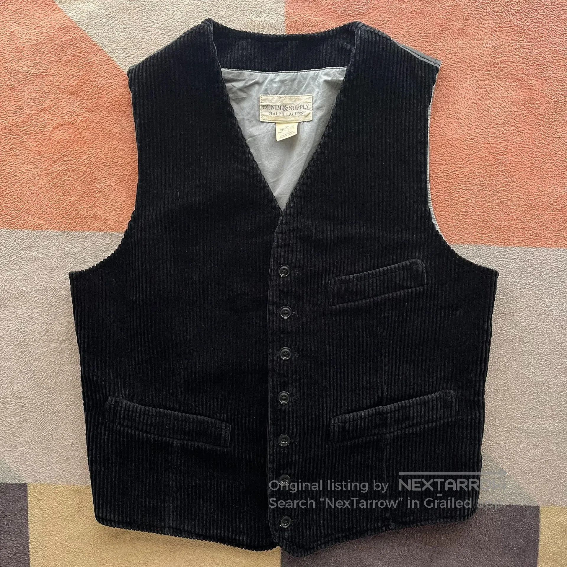 Denim & Supply Ralph Lauren Ralph Lauren Denim Supply Black Corduroy Vest. Size US S / EU 44-46 / 1 - 1 Thumbnail