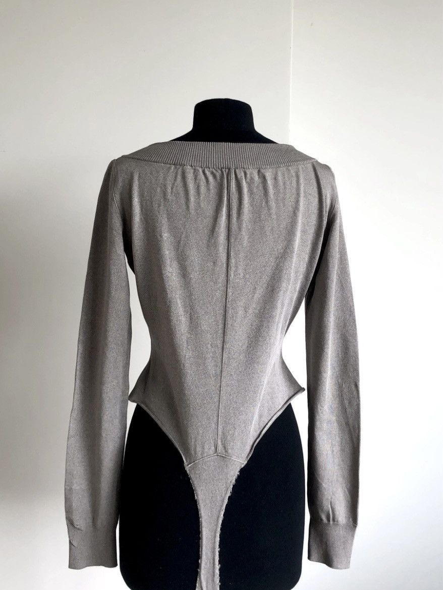 Alaia Alaïa Sculpted Grey Long-Sleeve Bodysuit- Top Size L / US 10 / IT 46 - 2 Thumbnail