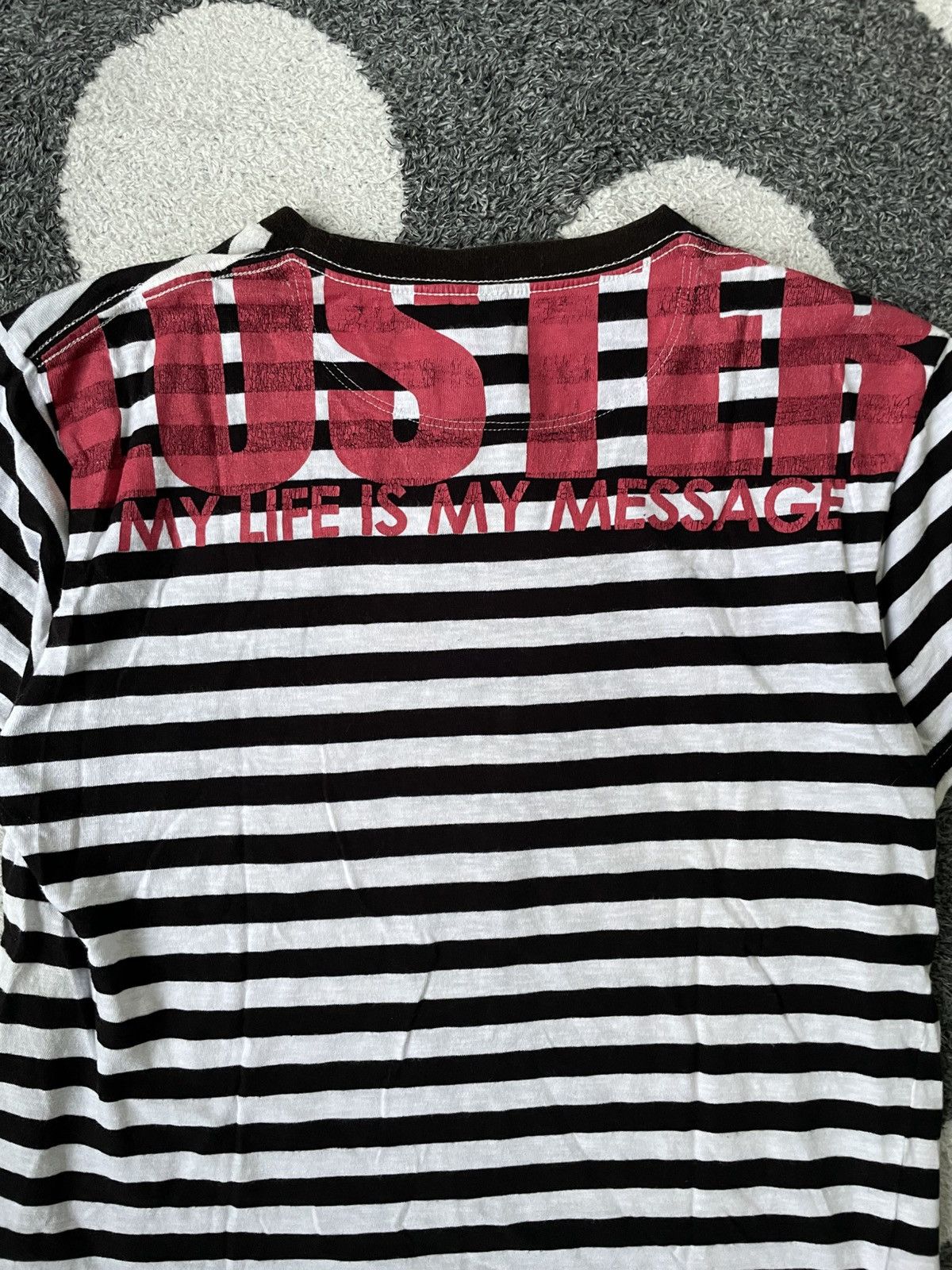 Beauty Beast × Hysteric Glamour × Japanese Brand SPACE OPERA RESPECT HOLD A TRUE FRIEND STRIPED TEE Size US M / EU 48-50 / 2 - 9 Thumbnail