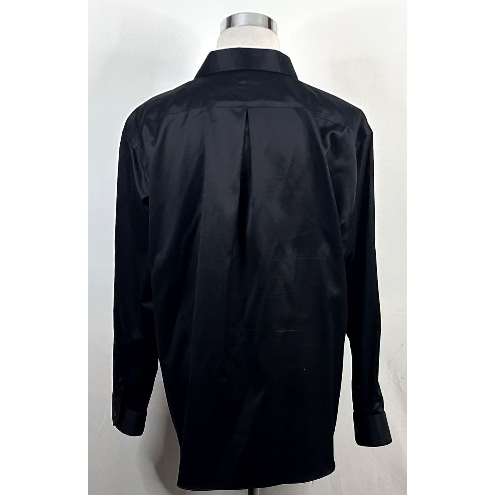Murano Murano Dress Shirt All Black Button Front Formal 18 35 Liquid Cotton XLA Men Shirt Regular Collar Spread Cuff Barrell Sleeve 35 XS? Size 48R - 5 Thumbnail