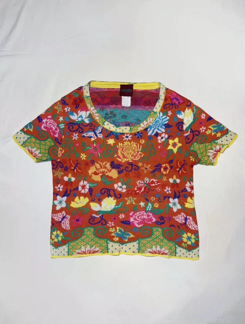 Kenzo Kenzo Vintage Daisy Butterfly Knit Top - dmc Size US S / EU 44-46 / 1 - 1 Thumbnail