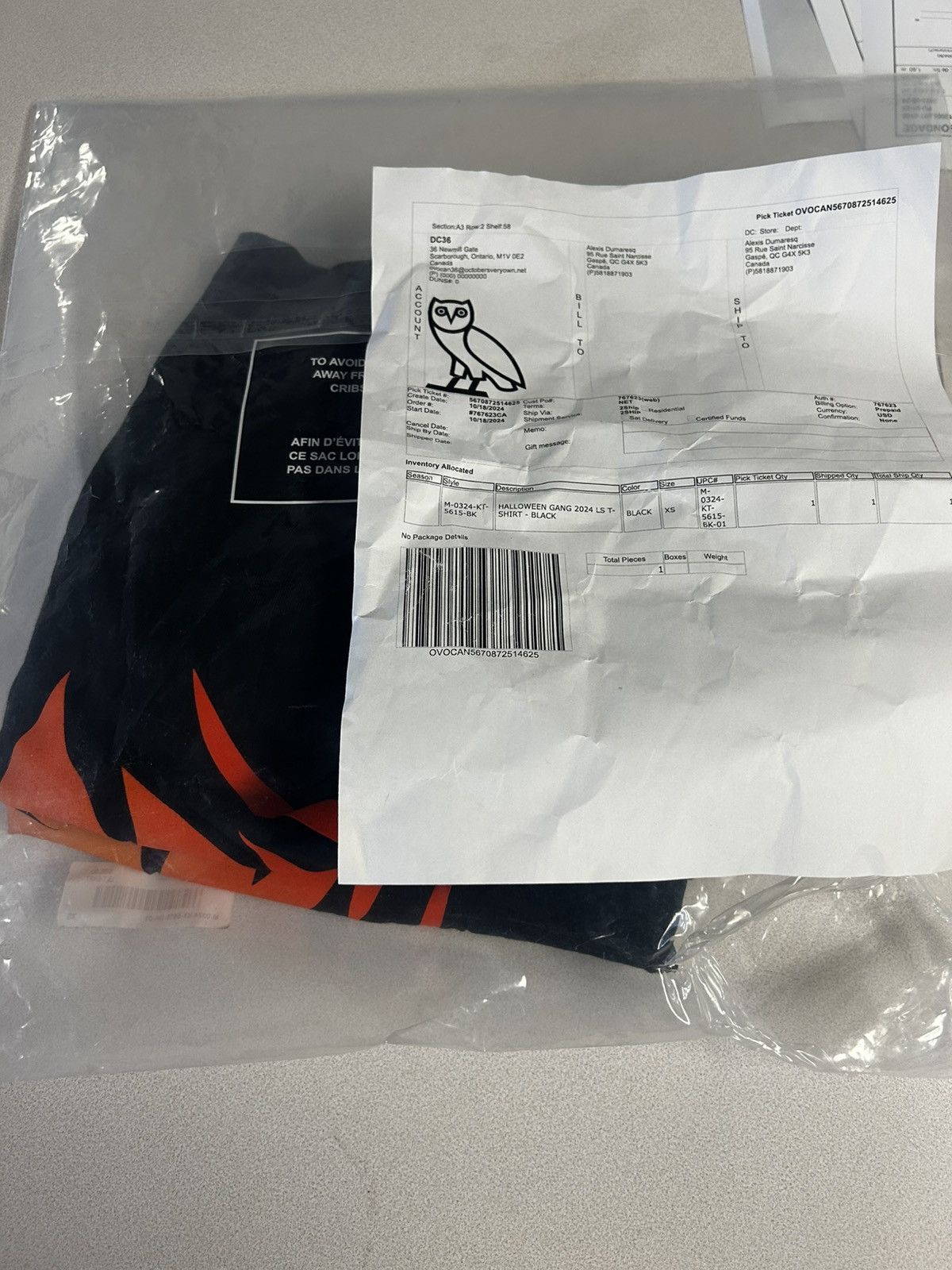 October's Very Own OVO HALLOWEEN GANG LONG-SLEEVE T-SHIRT Size US XS / EU 42 / 0 - 6 Thumbnail